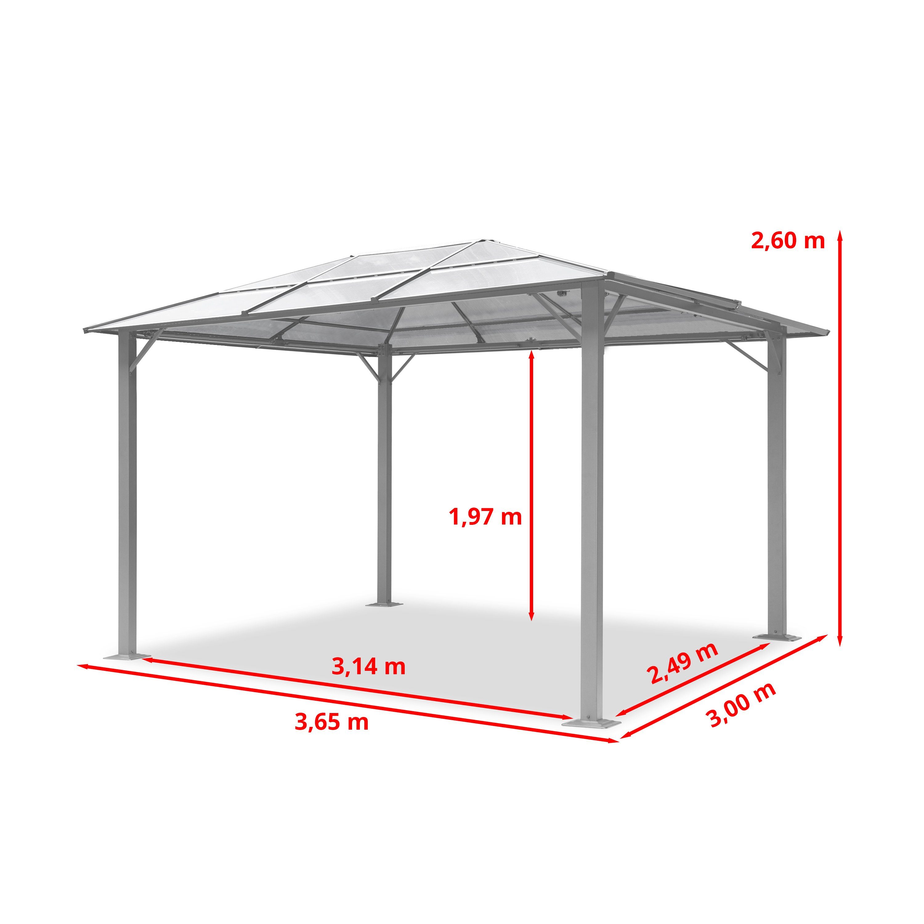 TOOLPORT Pavillon Gartenpavillon Moonlight Deluxe grau, mit 4 Seitenteilen, günstig online kaufen