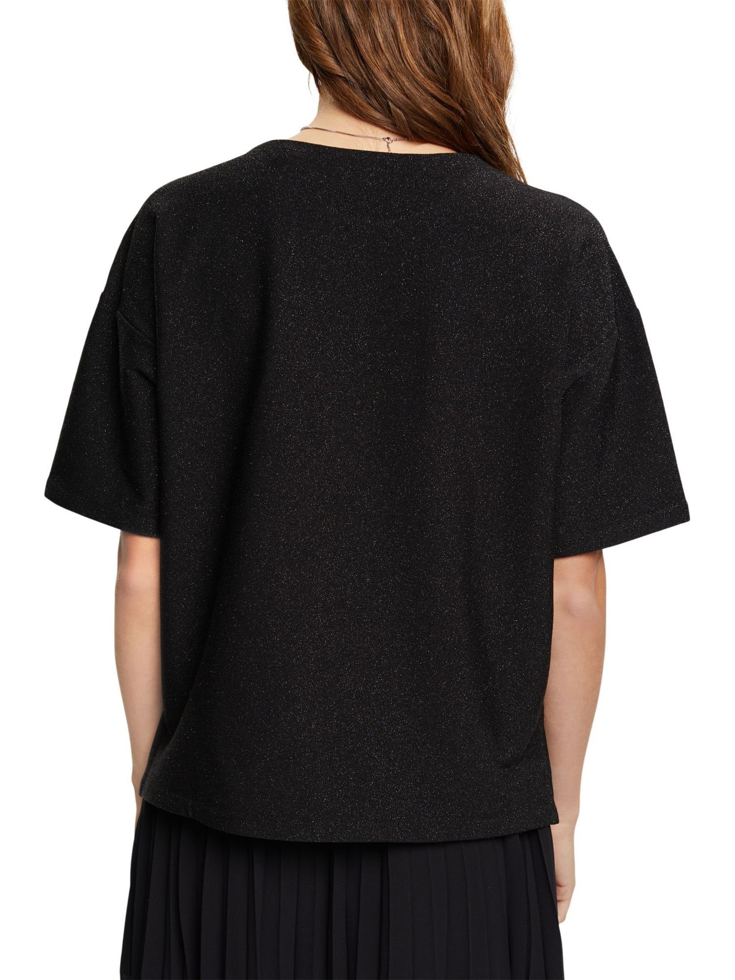 (1-tlg) Oversize-T-Shirt Esprit Glitzereffekt T-Shirt mit