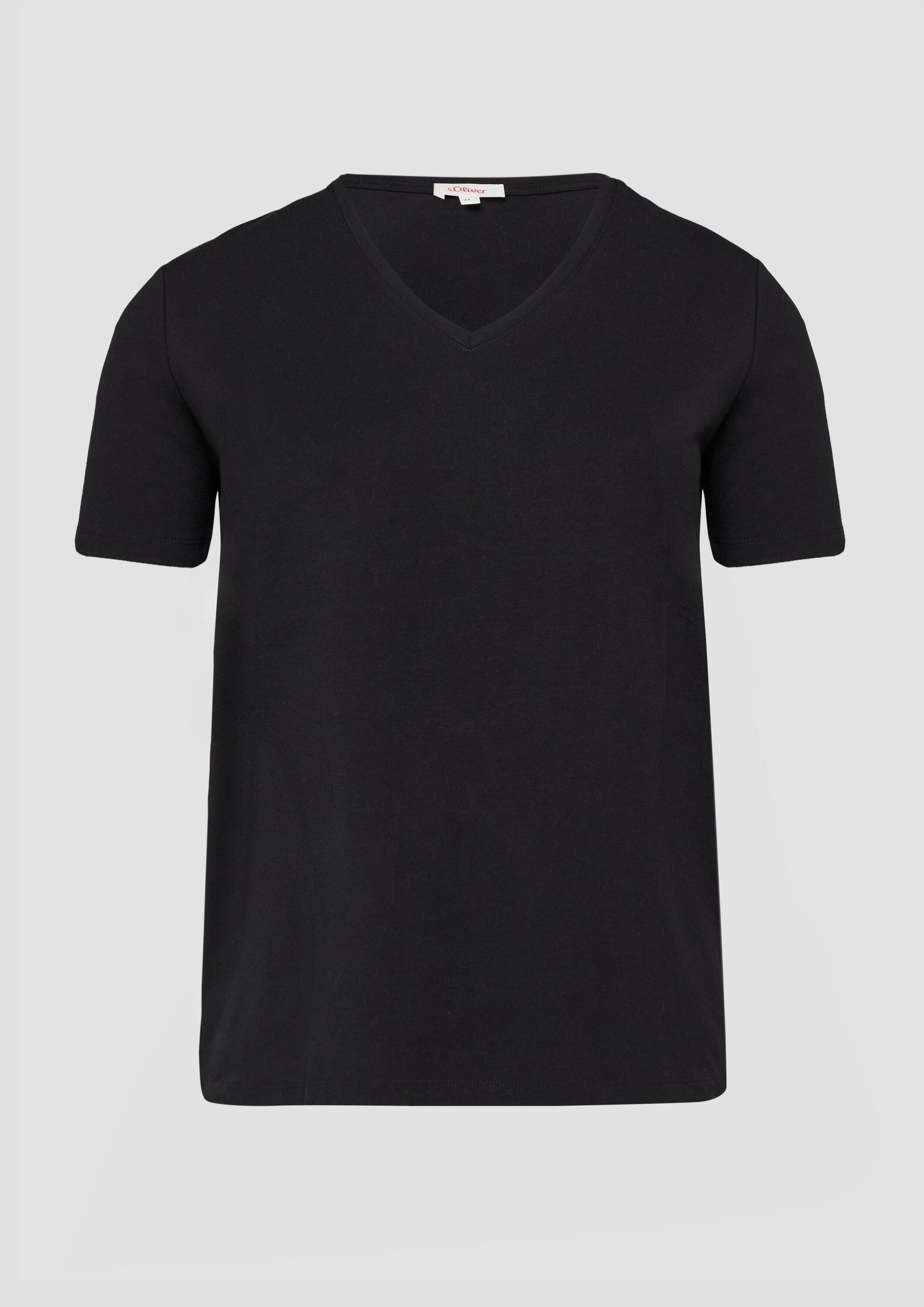 s.Oliver Kurzarmshirt T-Shirt T-Shirt mit V-Ausschnitt