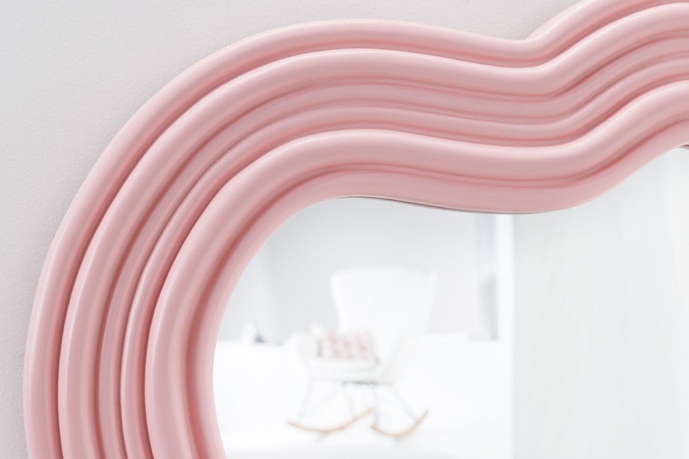 riess-ambiente Wandspiegel ALICE II 100cm pastell rosa (Einzelartikel, 1-St), Flur · Kunststoff · Rahmen · Dekoration · Wellen · Design · Modern