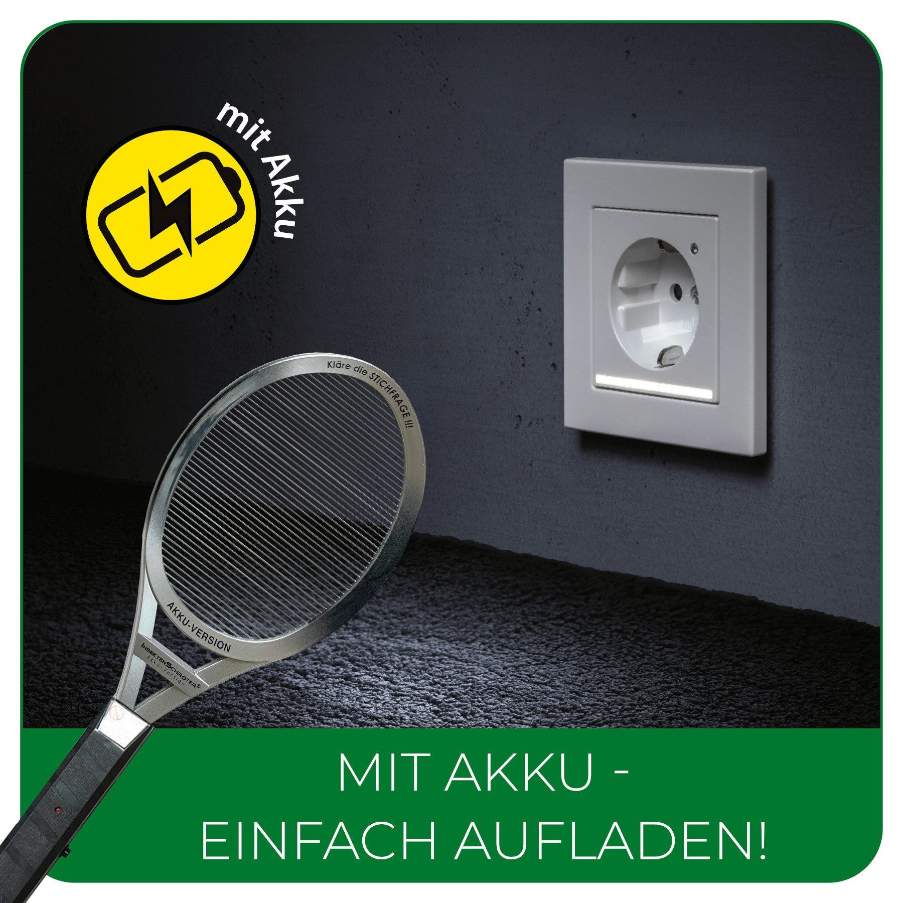 InsektenSchröter Fliegenklatsche INSEKTENSCHRÖTER elektrische Fliegenklatsche elektrisch MIT AKKU