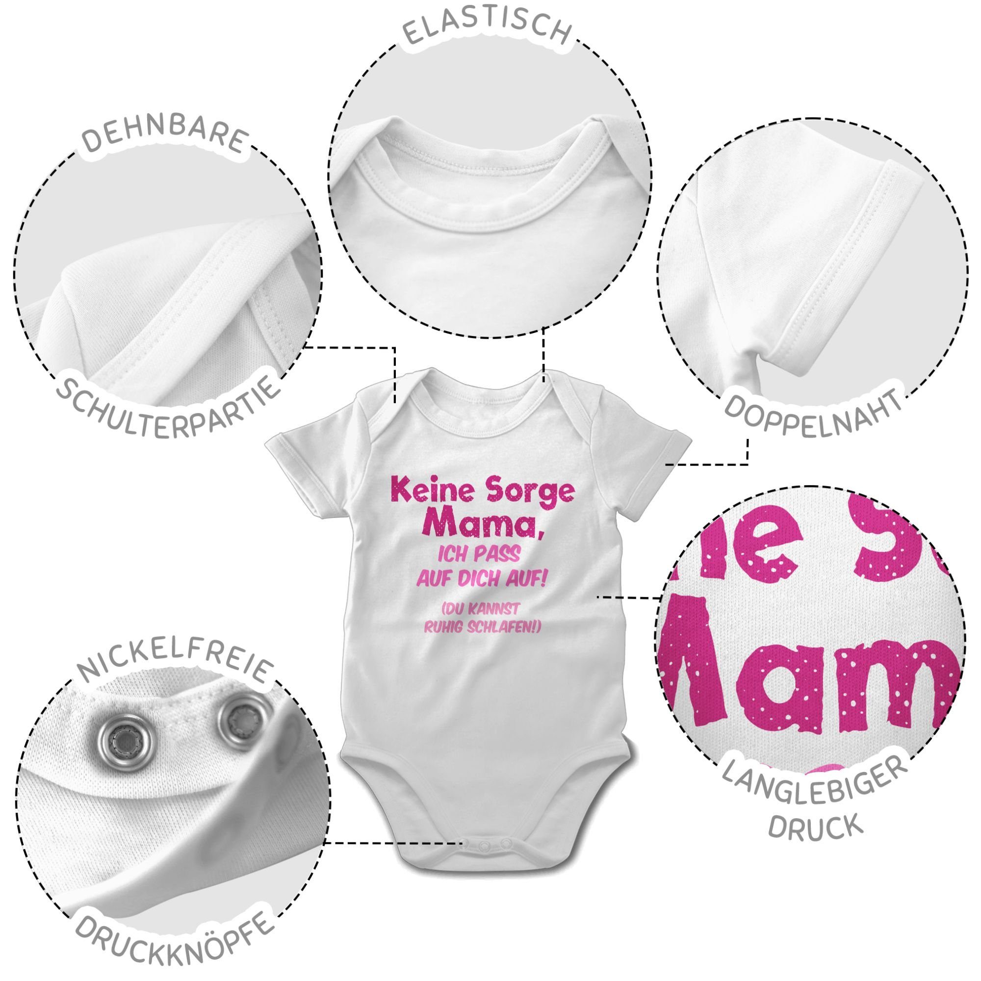 Shirtracer Shirtbody Keine Sorge Mama, ich pass auf dich auf! Du kannst ruhig schlafen! Strampler Baby Mädchen & Junge – Bild 5 von 5