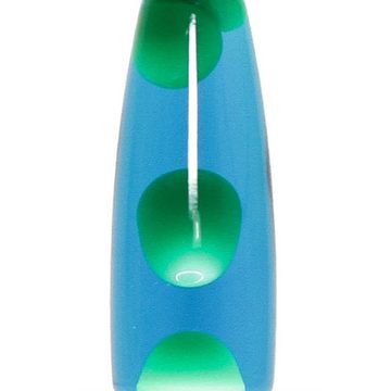 Licht-Erlebnisse Lavalampe TIMMY, Retro Tischlampe Grün Blau 35 cm klein Tischleuchte