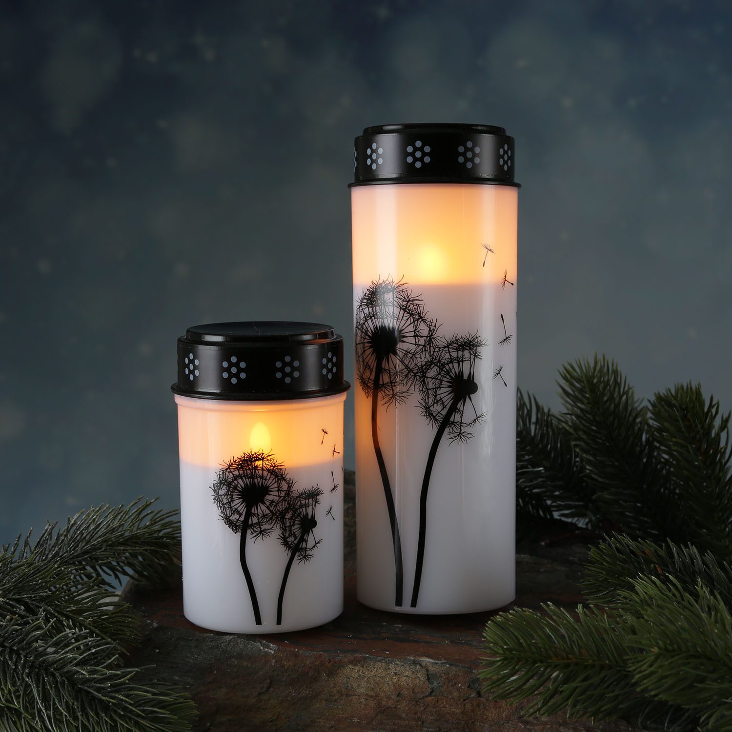 MARELIDA LED-Kerze LED Grablichter Grabkerzen Pusteblume 2500 Std. Friedhof günstig online kaufen