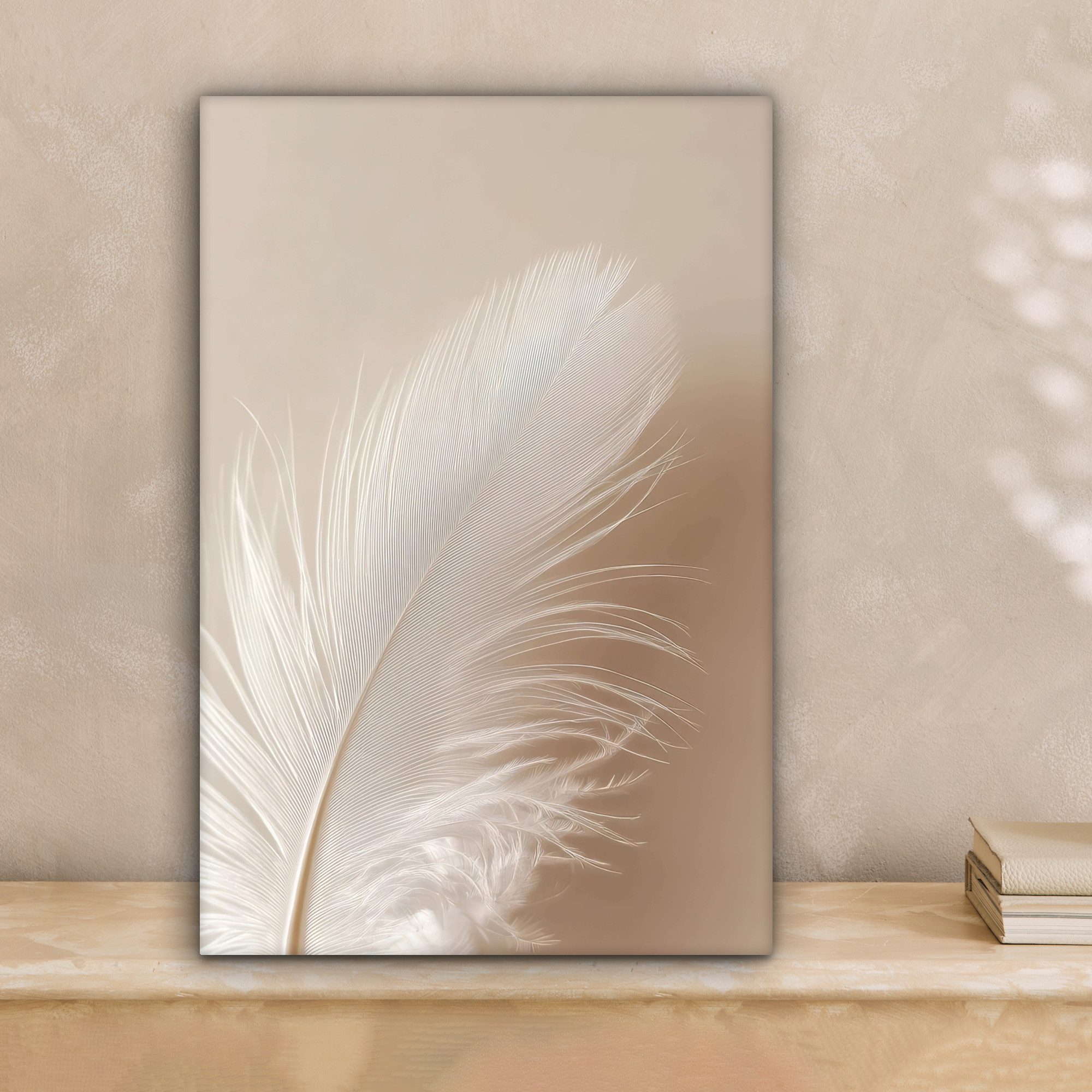 OneMillionCanvasses® Leinwandbild Feder - Minimalistisch - Rosa, Fotodruck günstig online kaufen