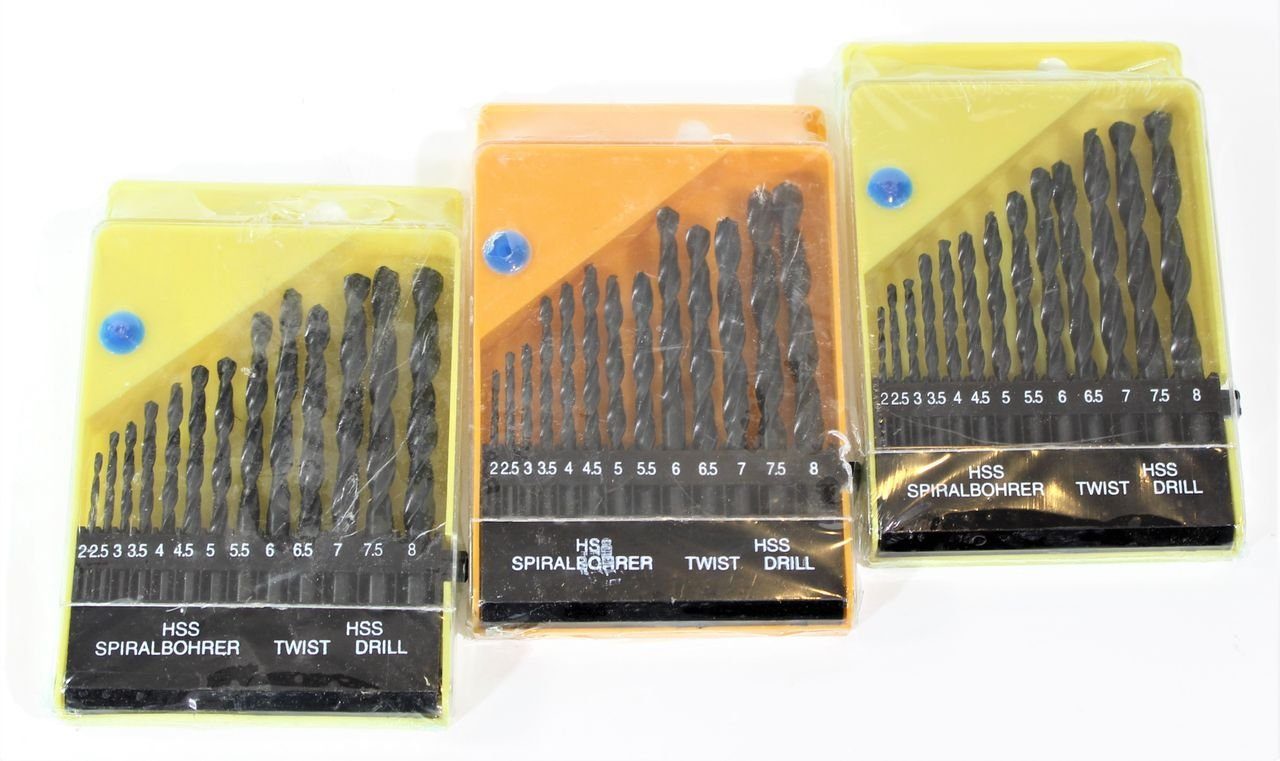 myMAW Spiralbohrer 3 x HSS Spiralbohrer Set 13-tlg. 2-8 mm Bohrer Bohrwerkzeug Sort…