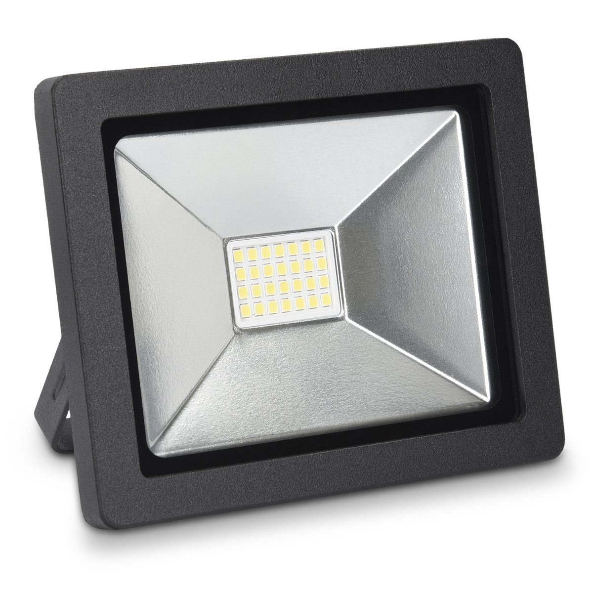 kwmobile LED Flutlichtstrahler, LED fest integriert, LED Flutlicht Strahler  20W - 1600 Lumen mit Kabel für Außen