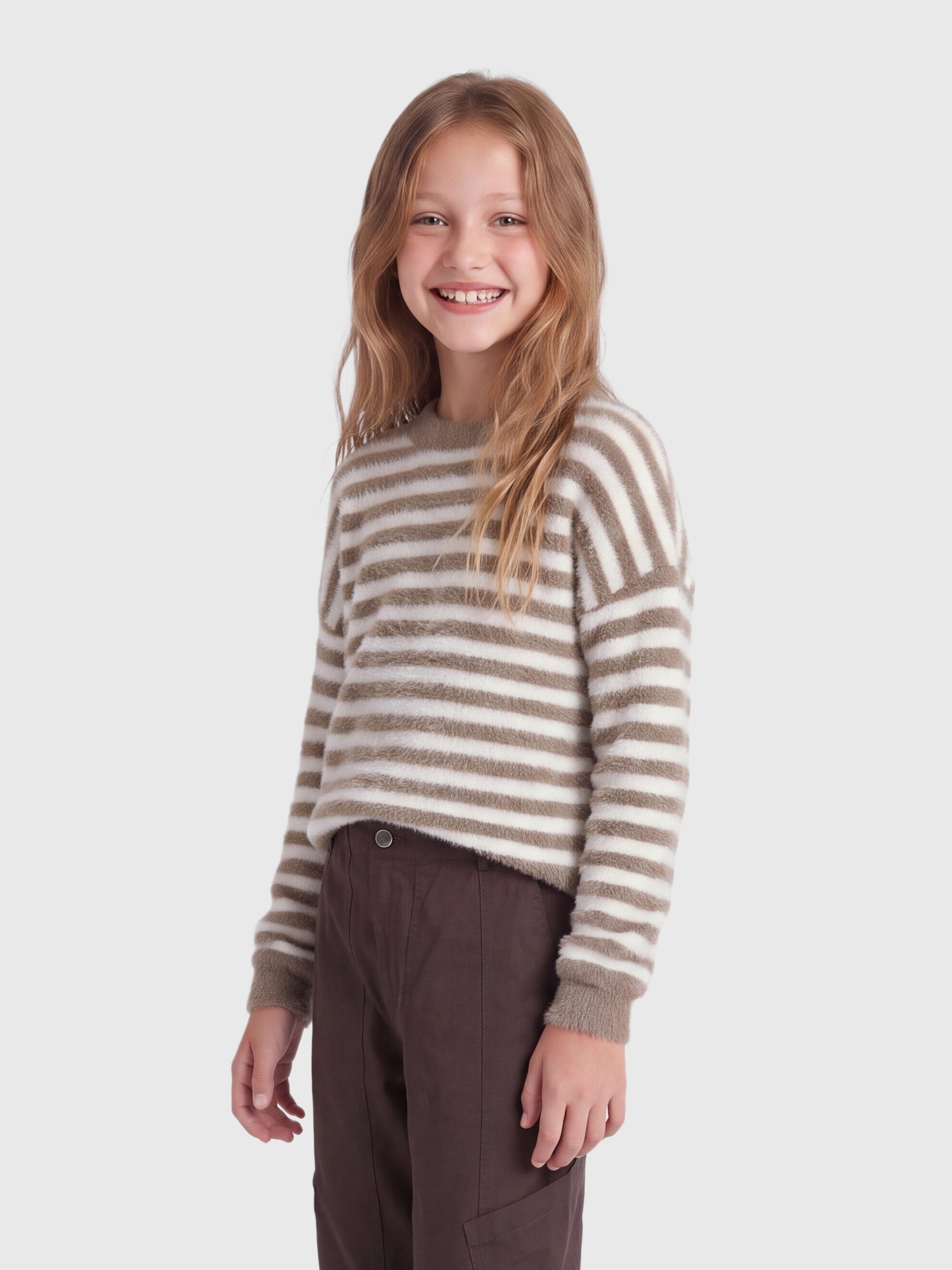 KIDS ONLY Rundhalspullover KOGNEWPIUMO L/S PULLOVER CP KNT NOOS Kunstfaser