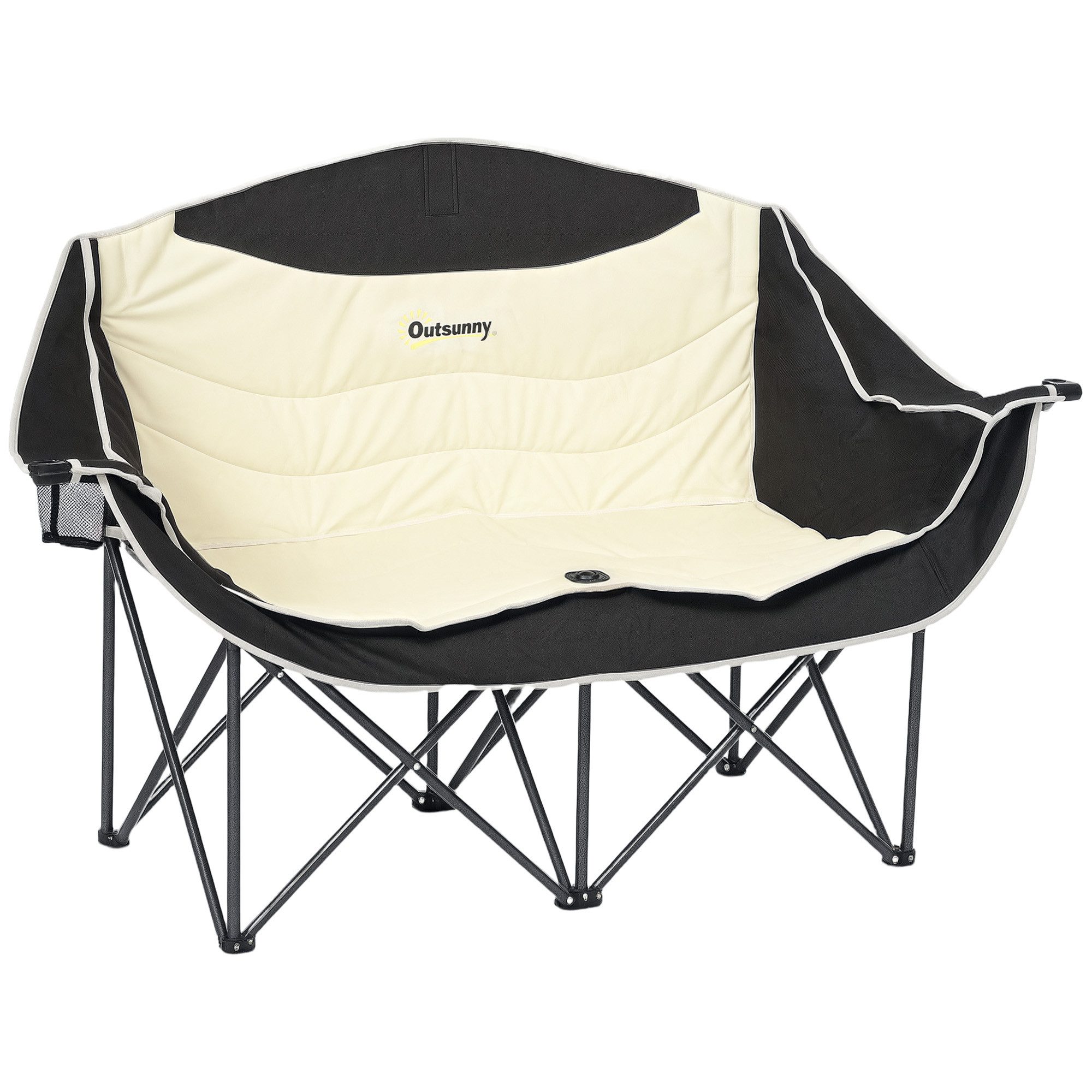 Outsunny Campingstuhl mit Getränkehalter, Tragetasche (2 Sitzer Faltstuhl, günstig online kaufen