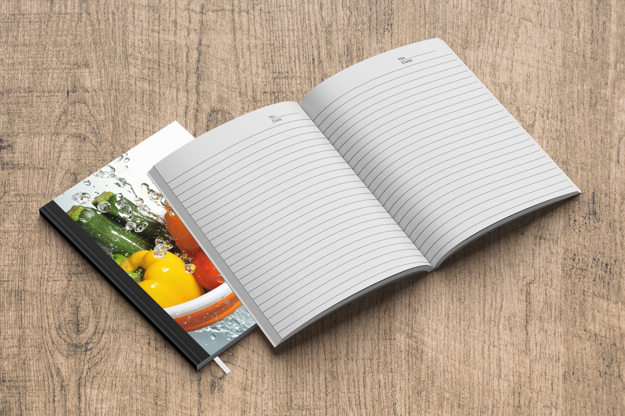 MuchoWow Notizbuch Gemüse Haushaltsbuch Merkzettel, Tagebuch, - Seiten, Journal, Notizheft, Wasser A5, Sieb, 98 