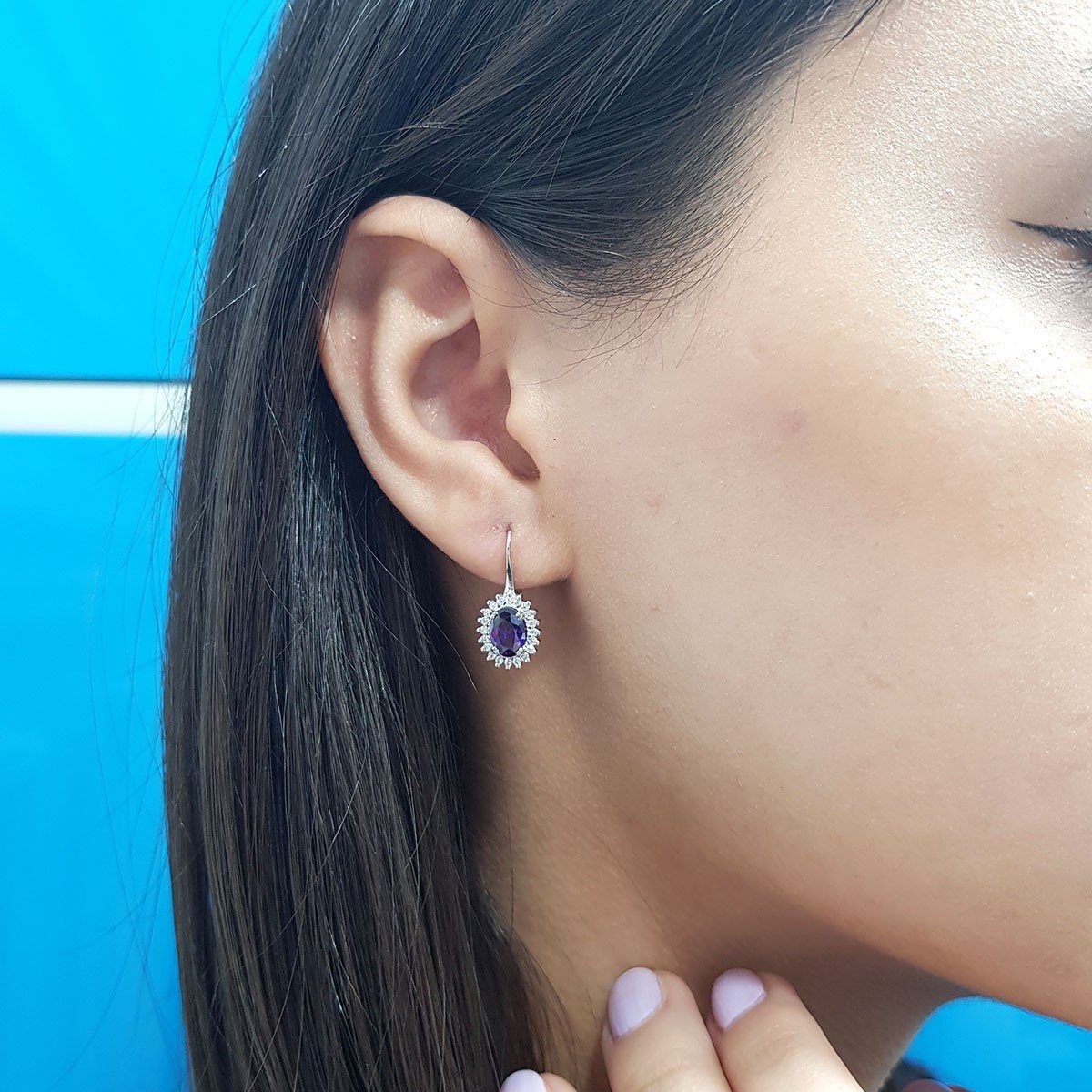 EinStein Diamant Paar Ohrhänger Vintage Amethyst und Diamanten Ohrhänger 14 günstig online kaufen