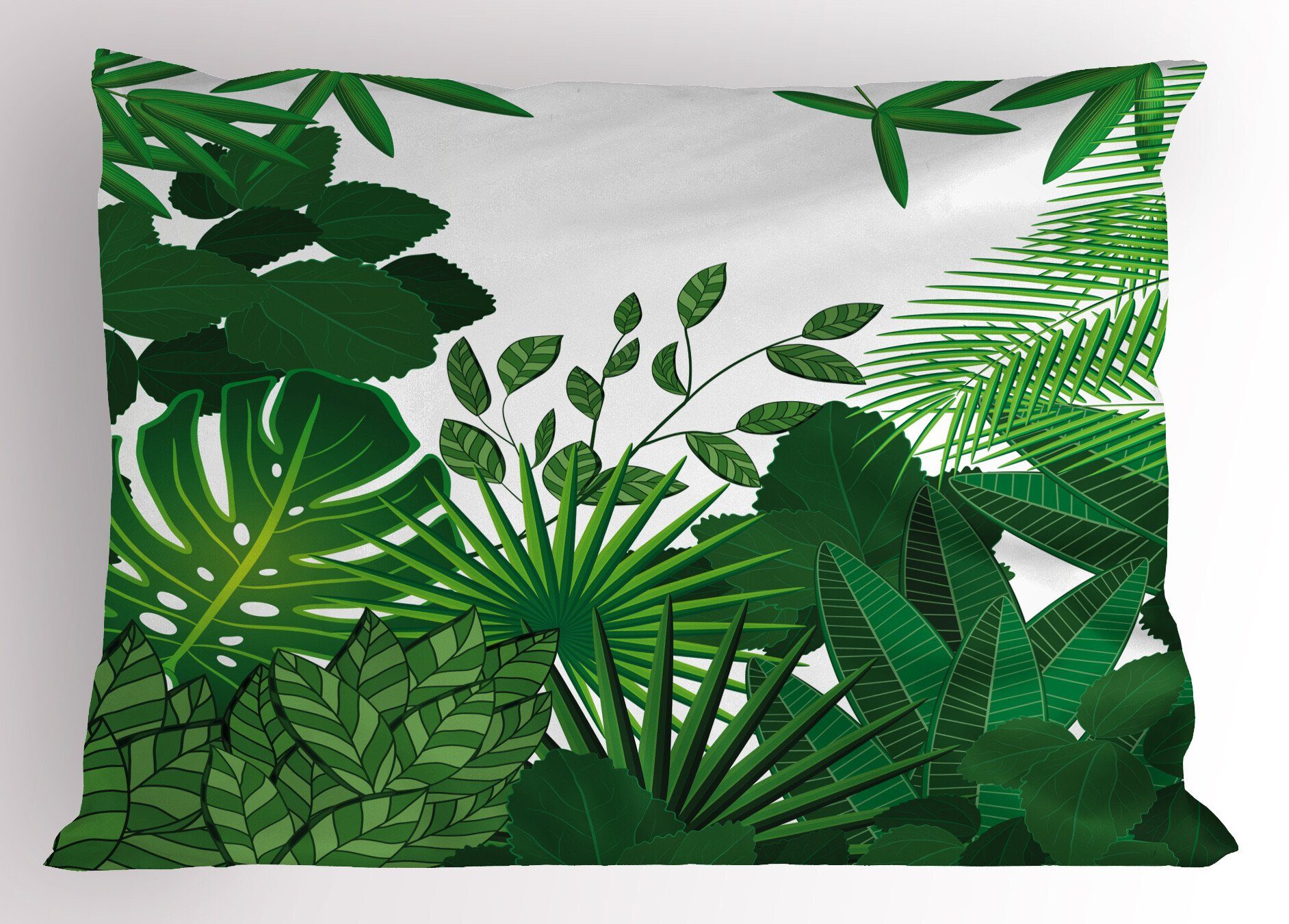 Kopfkissenbezug, Jungle Abakuhaus Gedruckter (1 Wilde Kissenbezüge Size Dekorativer Greenery Leaves Stück), Standard Wachsende