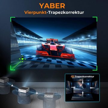 Yaber Beamer (10000: 1, 3840 x 2160 px, Beamer 9500 Lumen Full HD 1080P Heimkino mit 4-Punkt Trapezkorrektur)