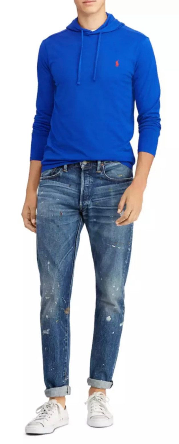 Polo Ralph Lauren Langarmshirt Herren Kapuzen Shirt Longsleeve Hooded T-shirt mit Kapuze und Kordelzug, Leicht, weich und angenehm