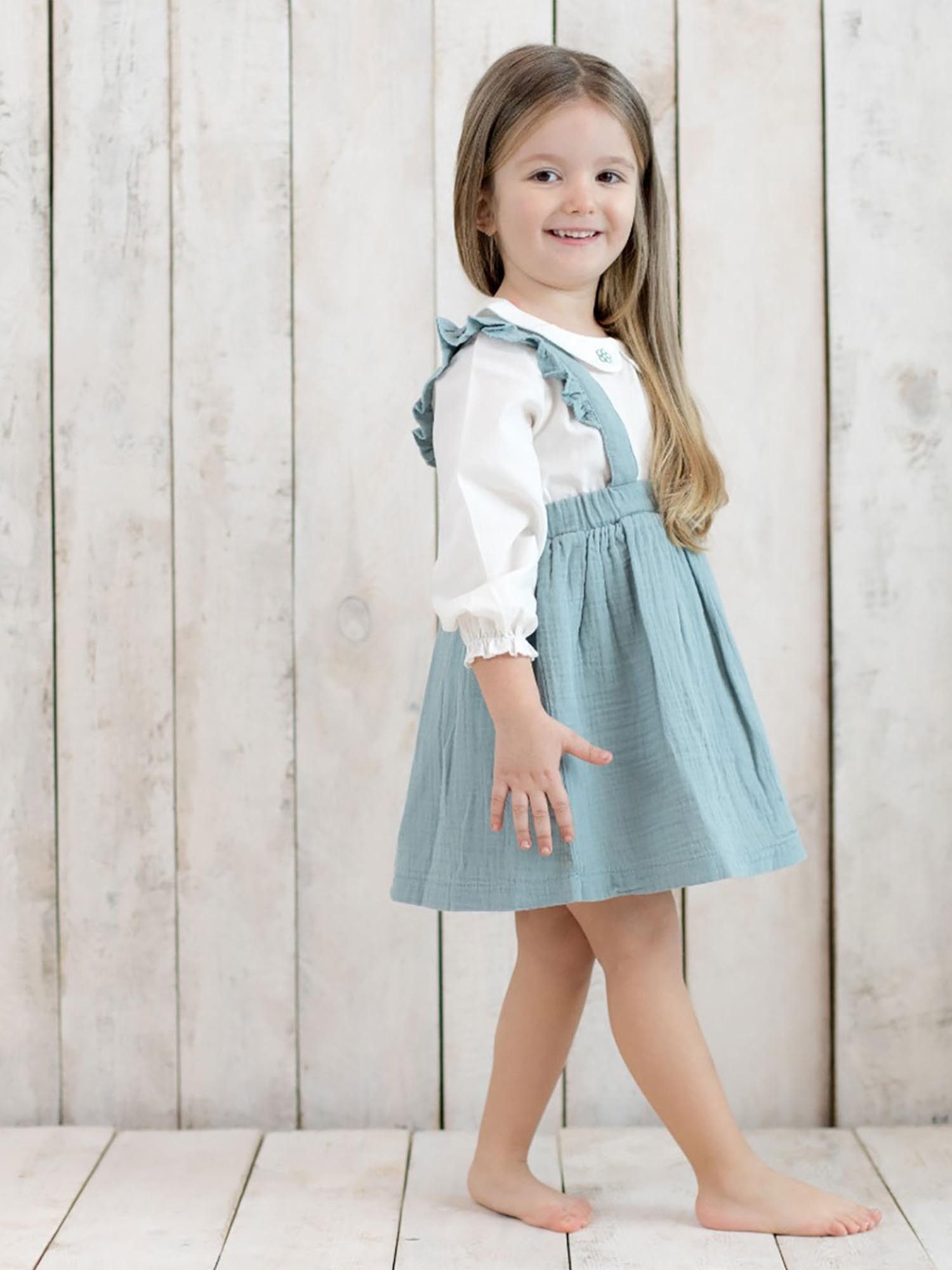 OrganicEra Sommerkleid Kinder Kleid Musselin mit Rüschen, Bio-Baumwolle (Einzelstück, 1-tlg) GOTS-zertifiziert