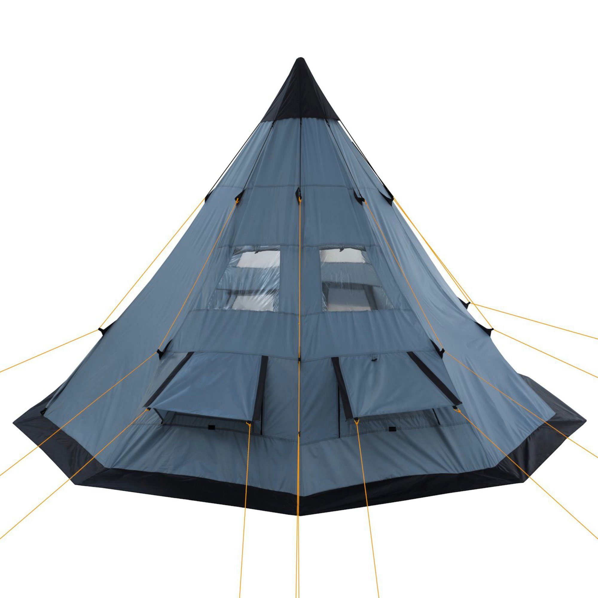 mm 3000 Tipi-Zelt Spirit Zelt Personen: 4 Tipi für Personen, 4 CampFeuer Wassersäule, Grau,