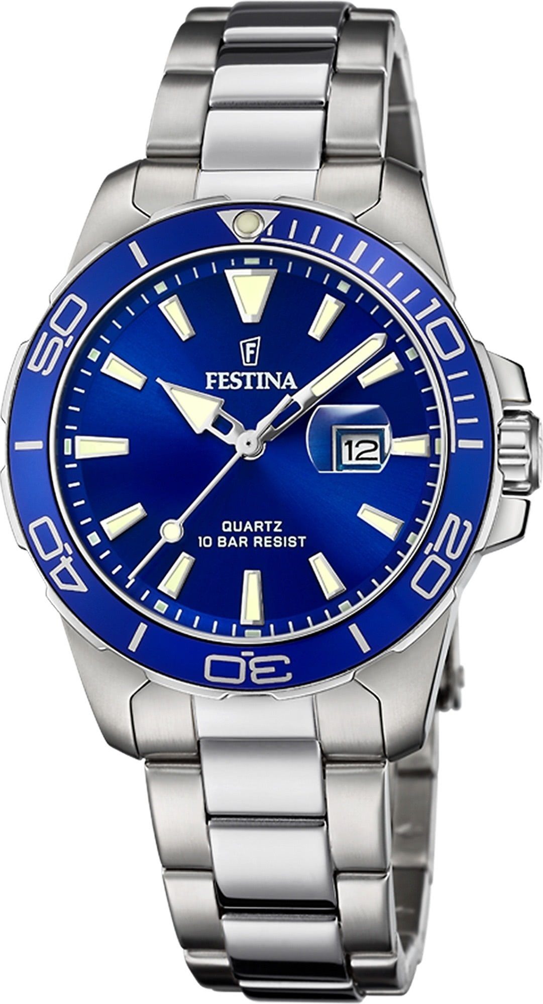 Quarzuhr Festina Damen Uhr F20503/3 Edelstahlband