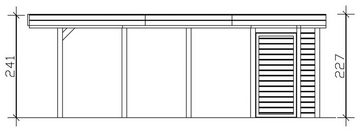 Skanholz Einzelcarport Friesland, BxT: 314x708 cm, 207 cm Einfahrtshöhe, (Set), mit Abstellraum