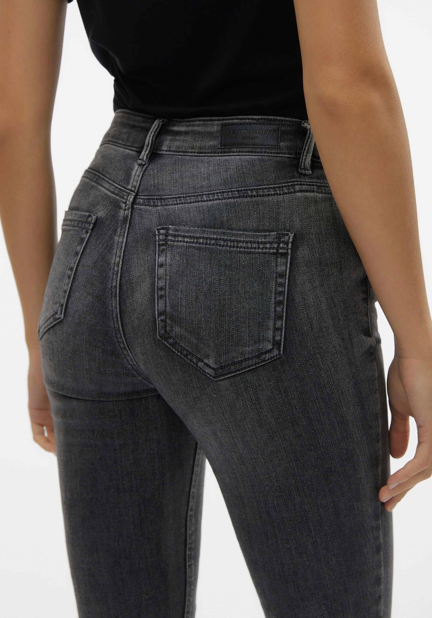 Vero Moda Skinny-fit-Jeans VMFLASH MR SKINNY JEANS LI213 NOOS Baumwollmischung mit Stretch, regular waist, skinny fit