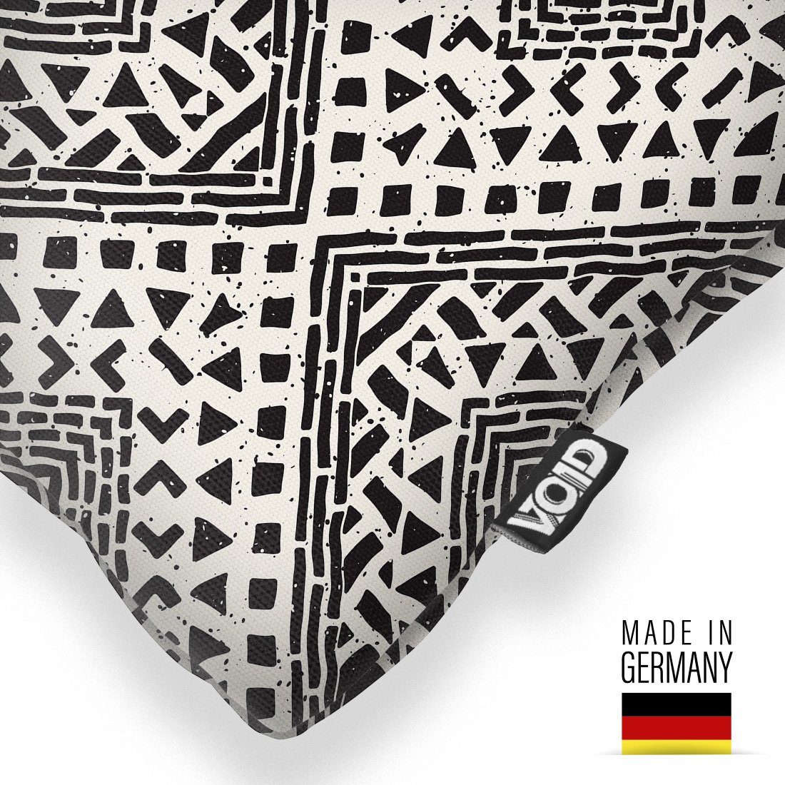 Fliesen Töpfern (1 Italien Küche gemustert Grafik Sofa-Kissen Indigen Keramik Tribal VOID Weiss Schwarz Ethno Kissenbezug, Stück), Muster