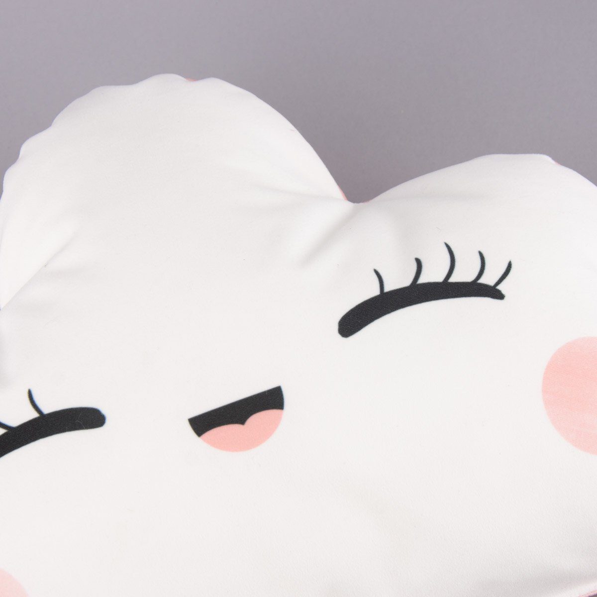 SCHÖNER LEBEN. Dekokissen Magma Deko Kissen Wolkenform mit Gesicht weiß lachsrosa 30x50cm