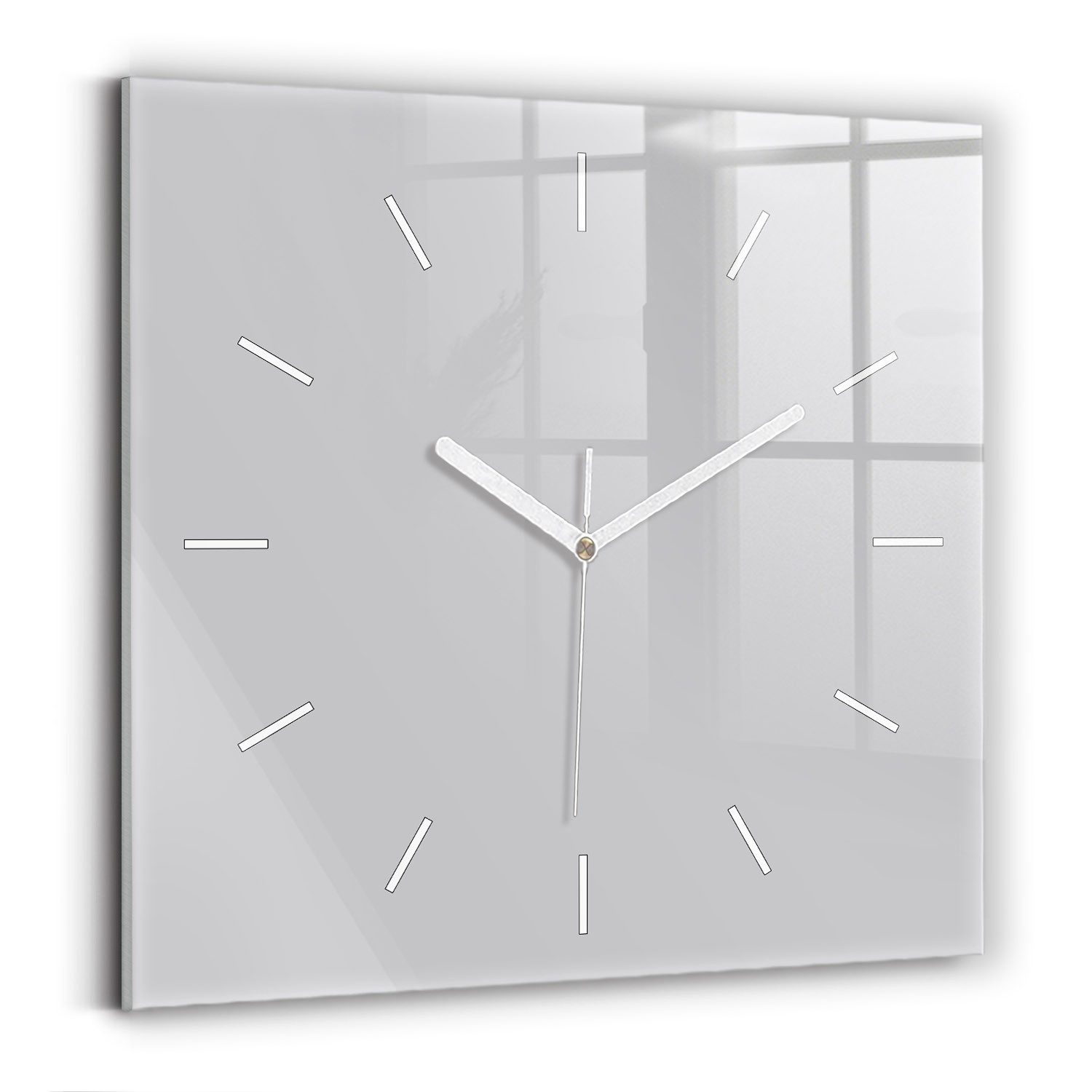 Tulup Wanduhr Glasuhr Modernistische Glaswanduhr 30x30cm Uhr aus gehärtetem Glas