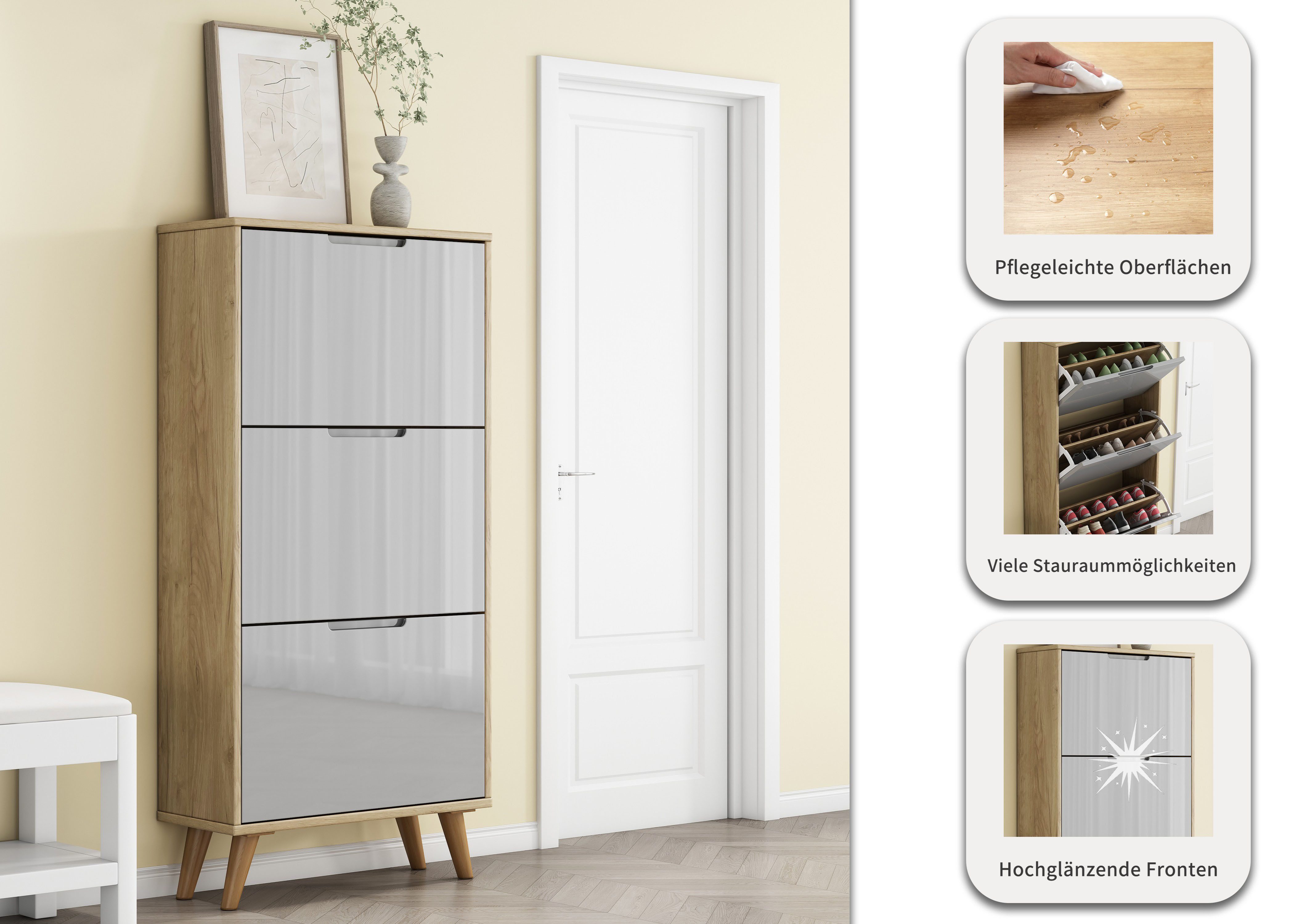 OTTO home Schuhschrank Lund FSC-zertifiziertem Holz, ABS-Kanten, Breite 62 cm