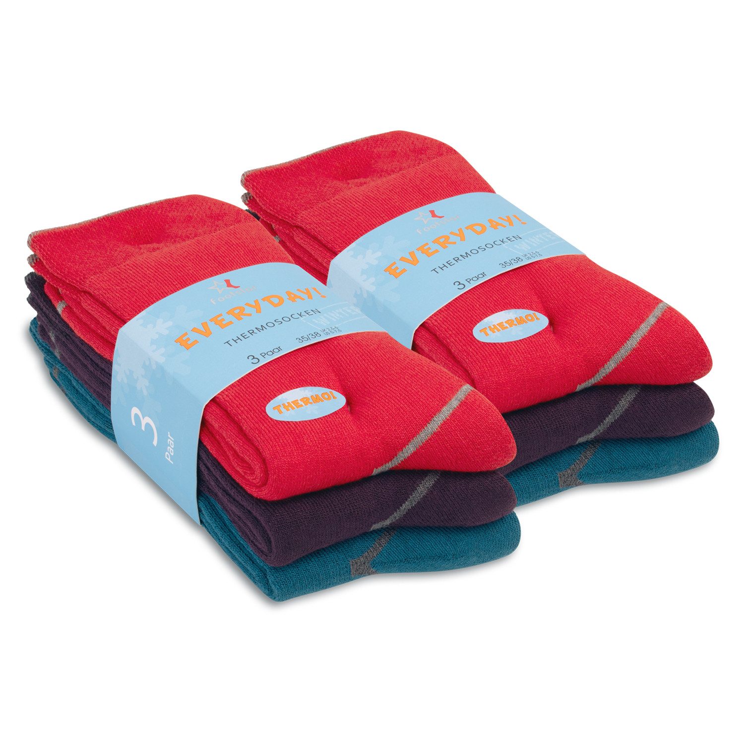 Footstar Thermosocken Thermo Winter Socken Vollfrottee (6 Paar) für Damen & Herren