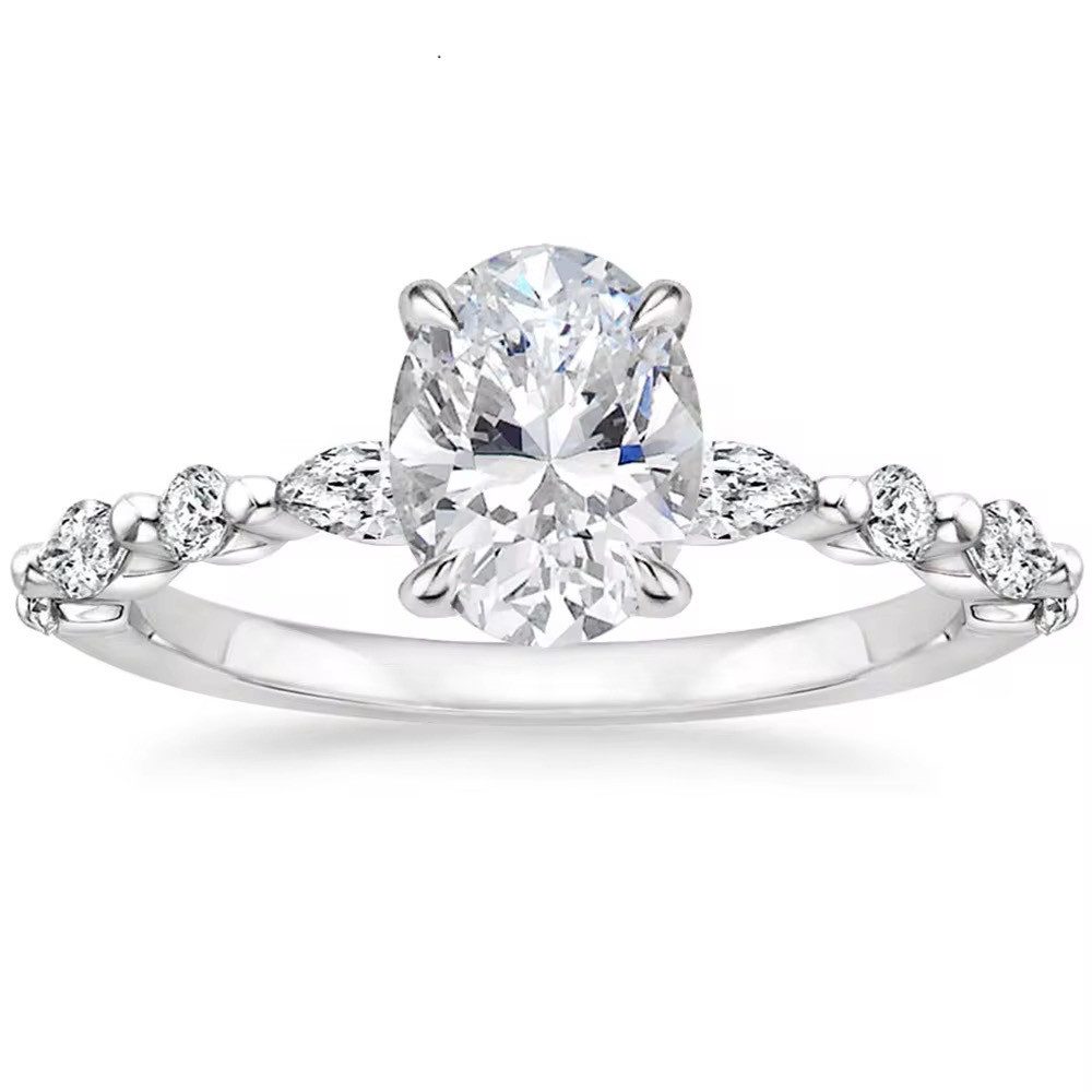 ROUGEMONT Solitärring Extravaganter Moissanit Ring Oval Cut Damen Ring 925 günstig online kaufen