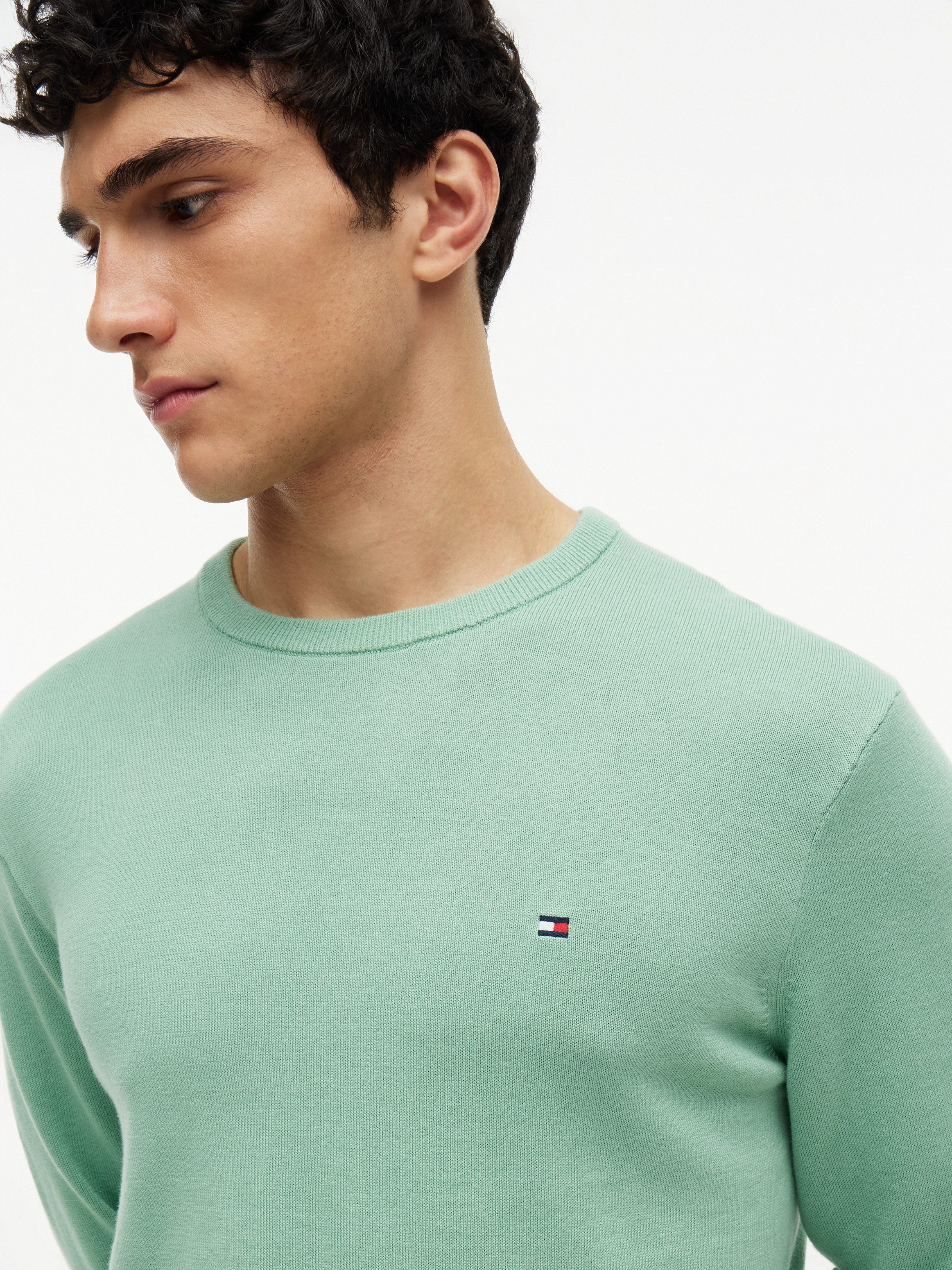 Tommy Hilfiger Rundhalspullover ESSENTIAL COTTON Crewneck Regular Fit Premium Mode