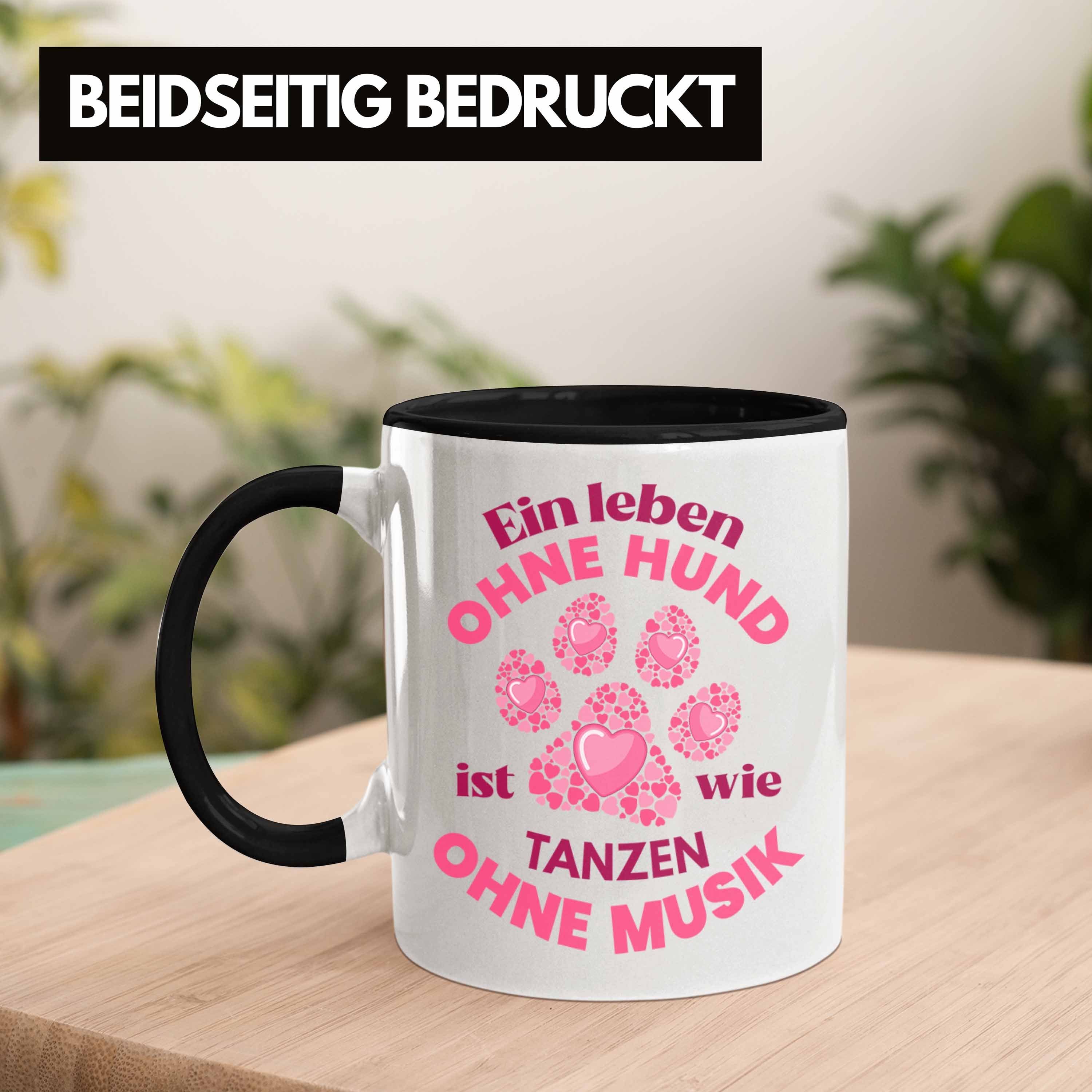 Becher Kaffeetasse Hundemami Geschenk Trendation Tasse Hunde-Mama Hundebesitzerin Trendation Geschenkidee - Tasse Frauen Schwarz