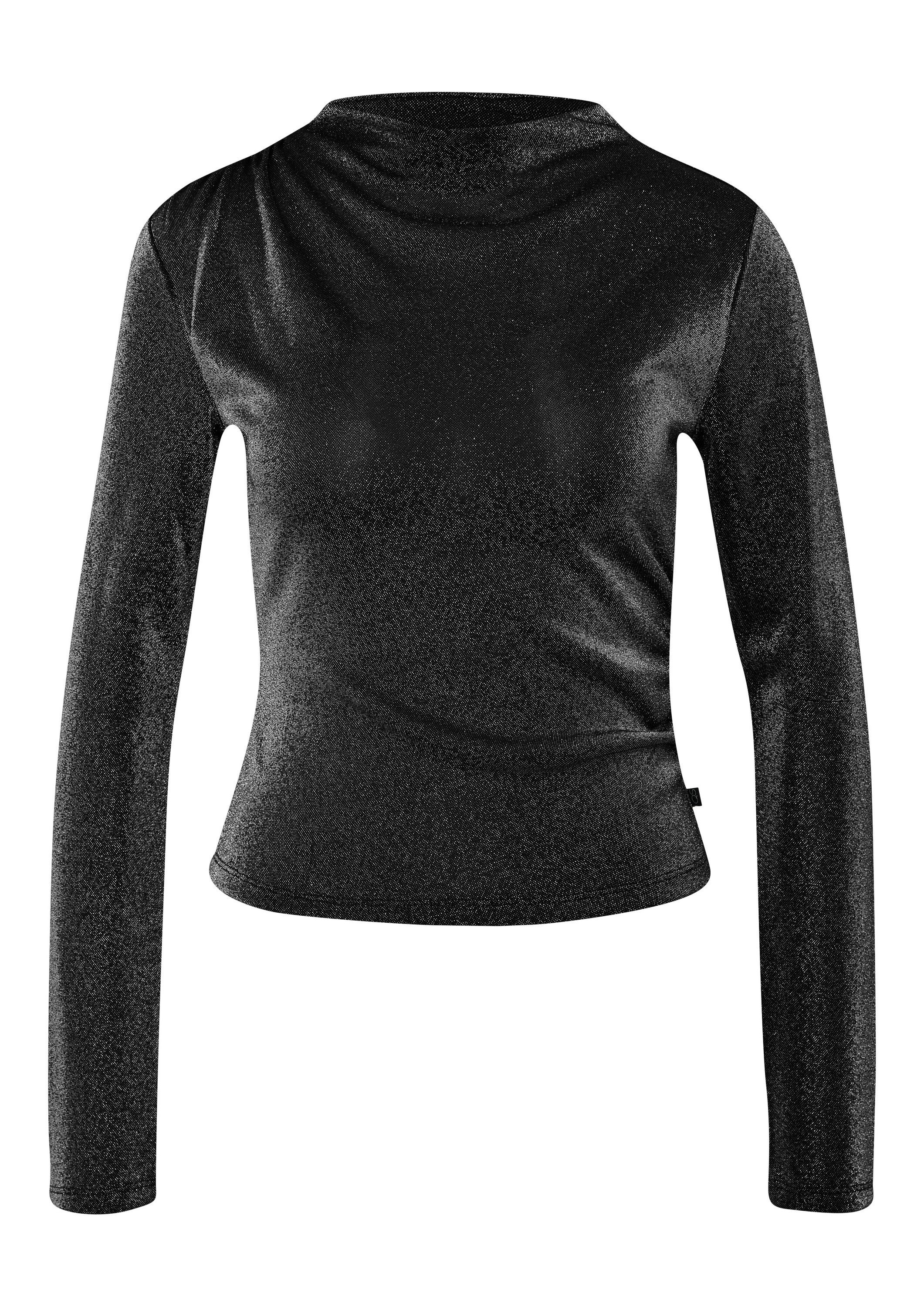 QS Langarmshirt T-Shirt Glitzershirt günstig online kaufen