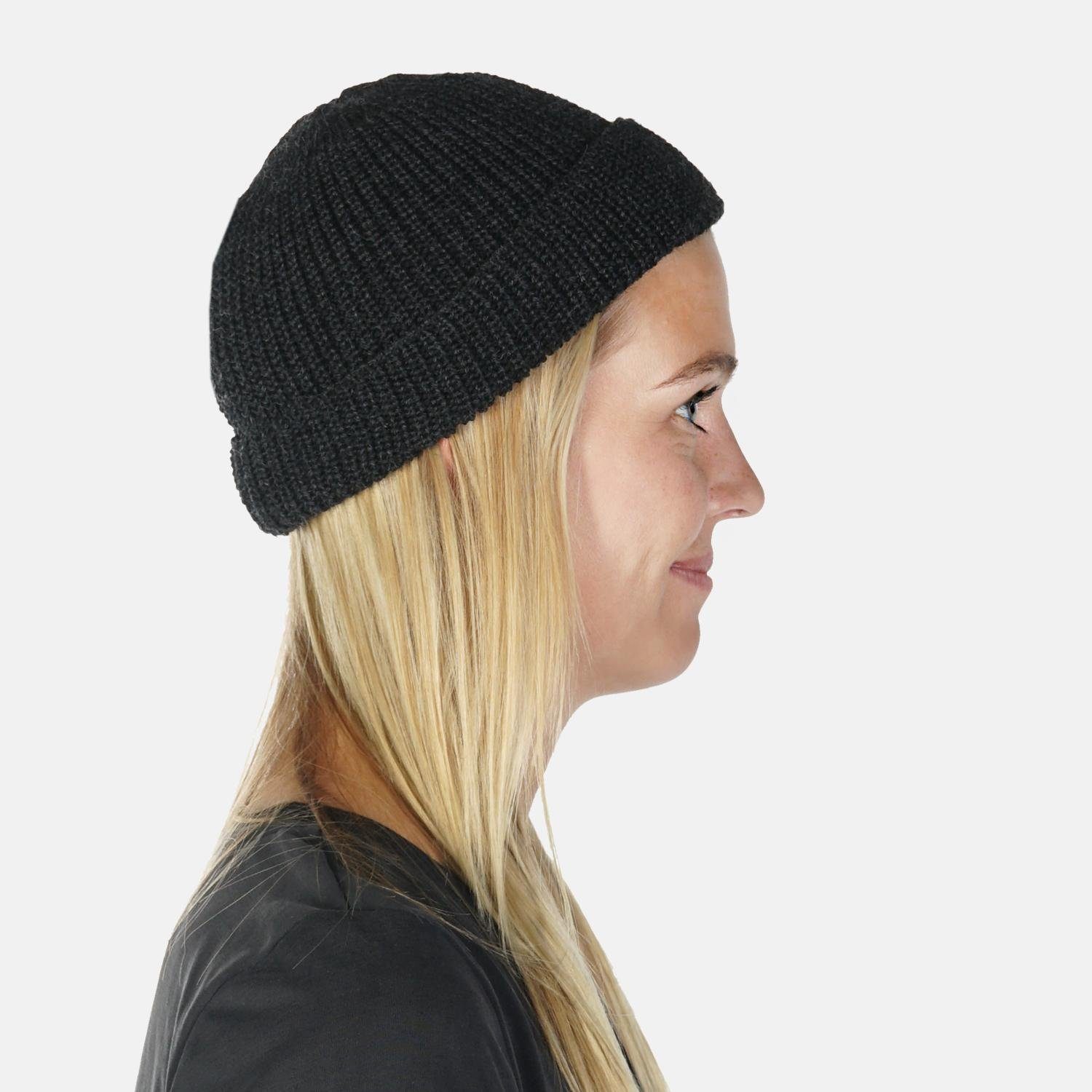 HANSEHELD Strickmütze Seebär Dockermütze Seemannsmütze kurz flach GOTS - Made in Germany – Bild 3 von 3