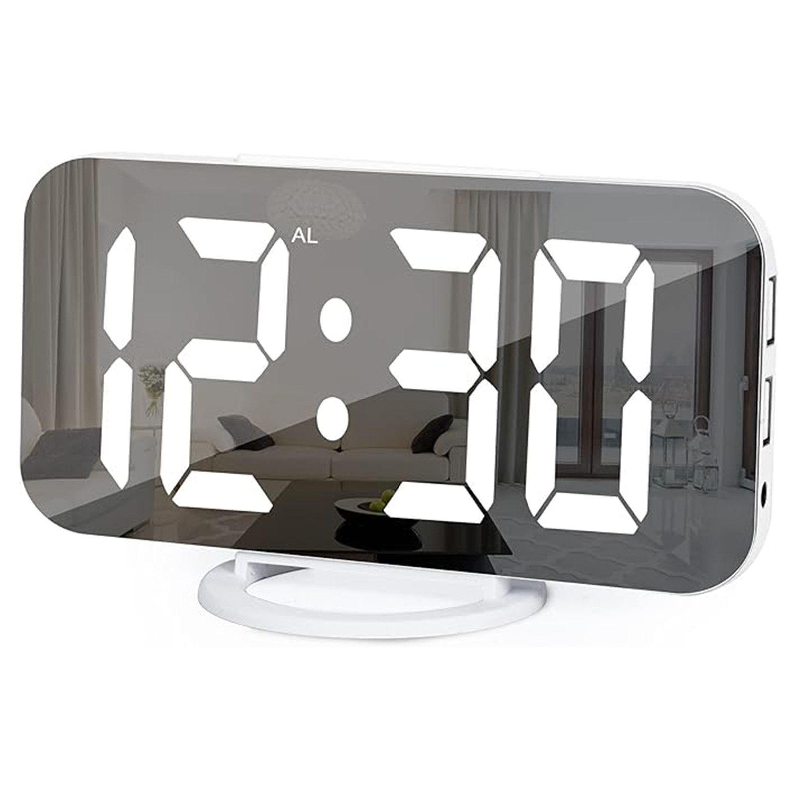 Wecker Digital Spiegel Wecker LED Spiegelwecker Digitalwecker 7,0" mit Akku