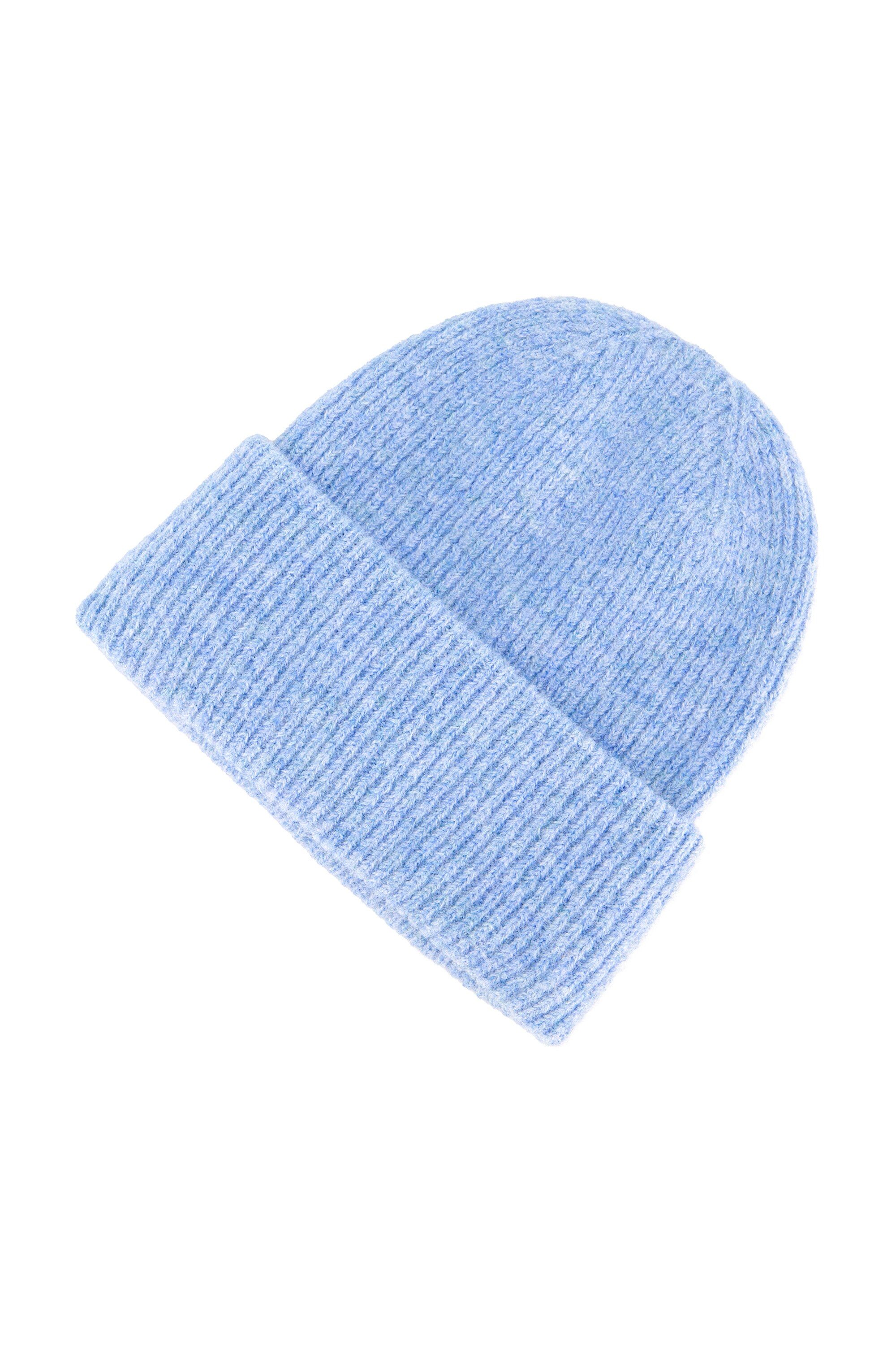 Baumwollhandschuhe Strickmütze meliert Rippstrick