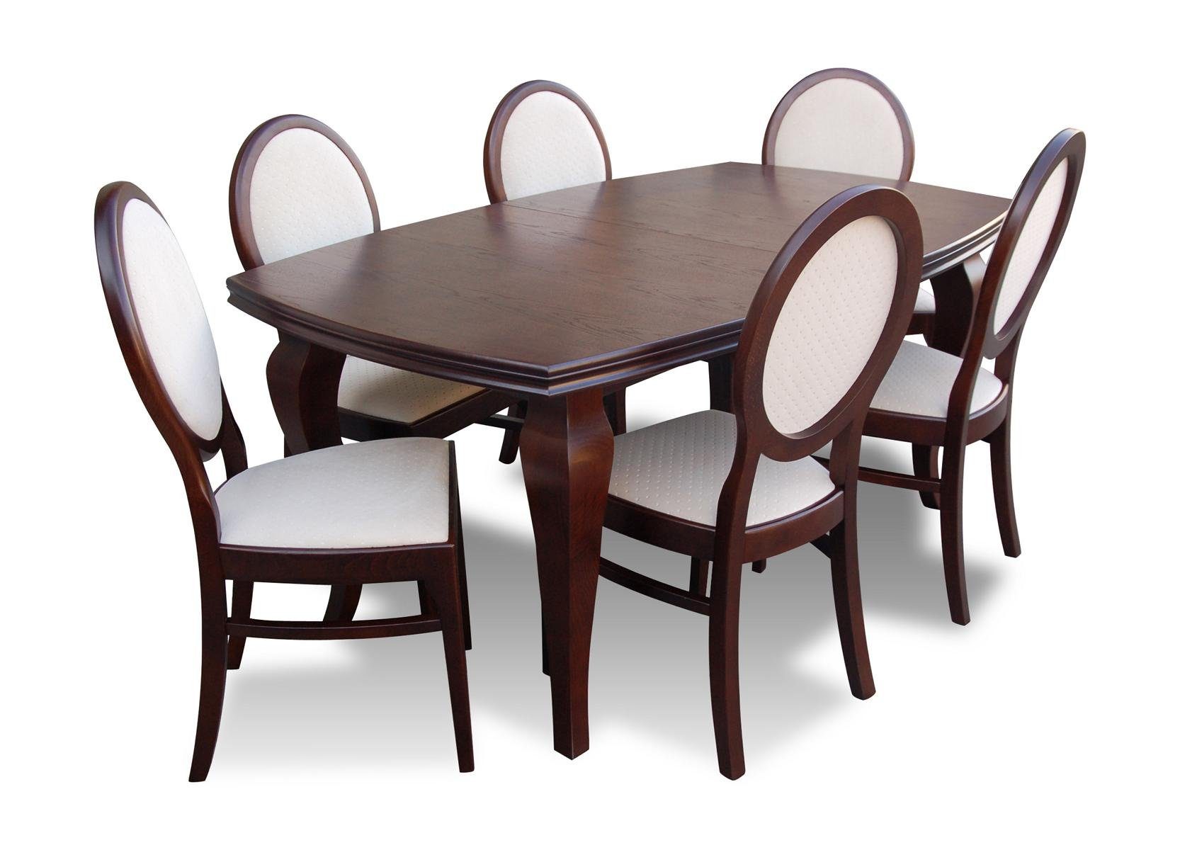 JVmoebel Stühle Ess Gruppe Komplett Set Holz Esstisch Tisch 7tlg Tische Esszimmer Set Essgruppe, 6