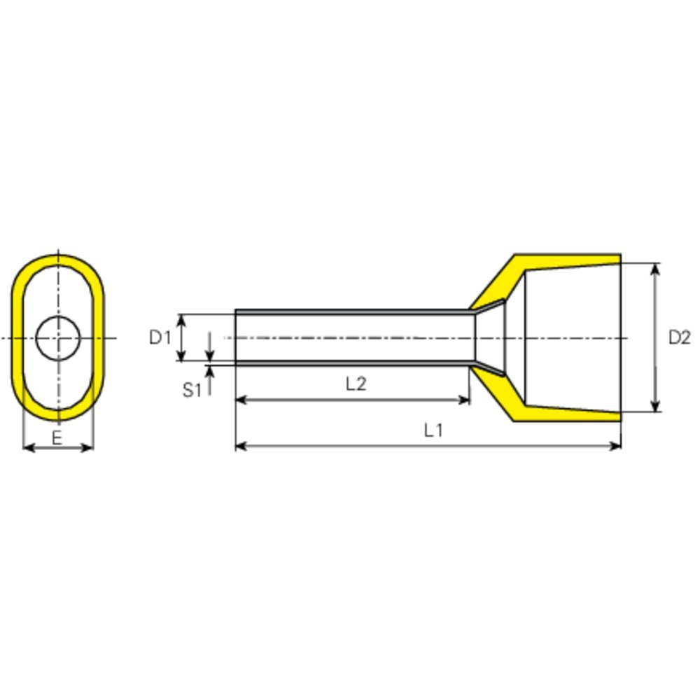 Vogt Verbindungstechnik Aderendhülsen Vogt 1 Verbindungstechnik Zwillings-Aderendhülse 460308D mm² Teilisoli, 460308D