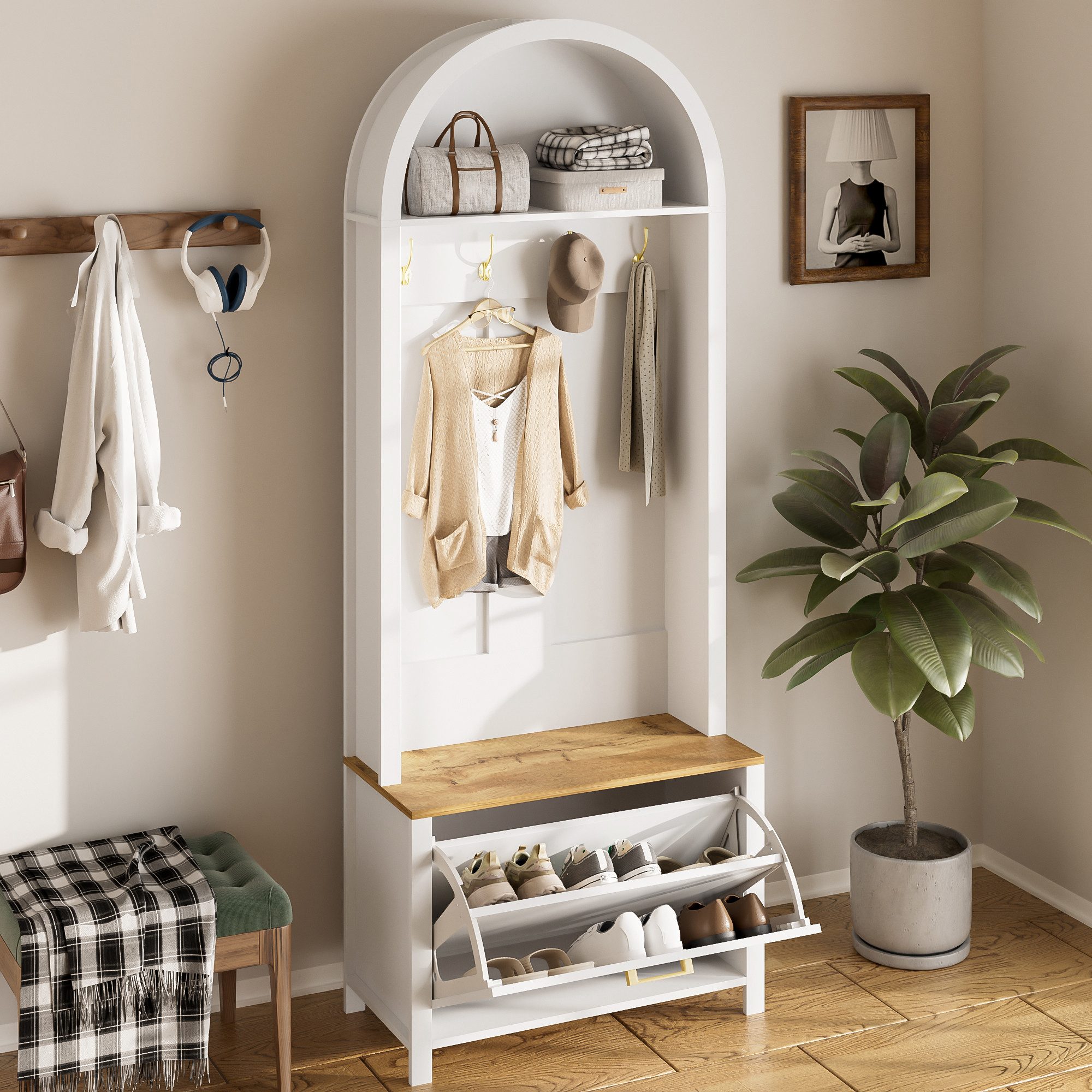 HAUSS SPOLE Garderoben-Set mit Schuhregal,Flurgarderobe Garderobenschrank m günstig online kaufen