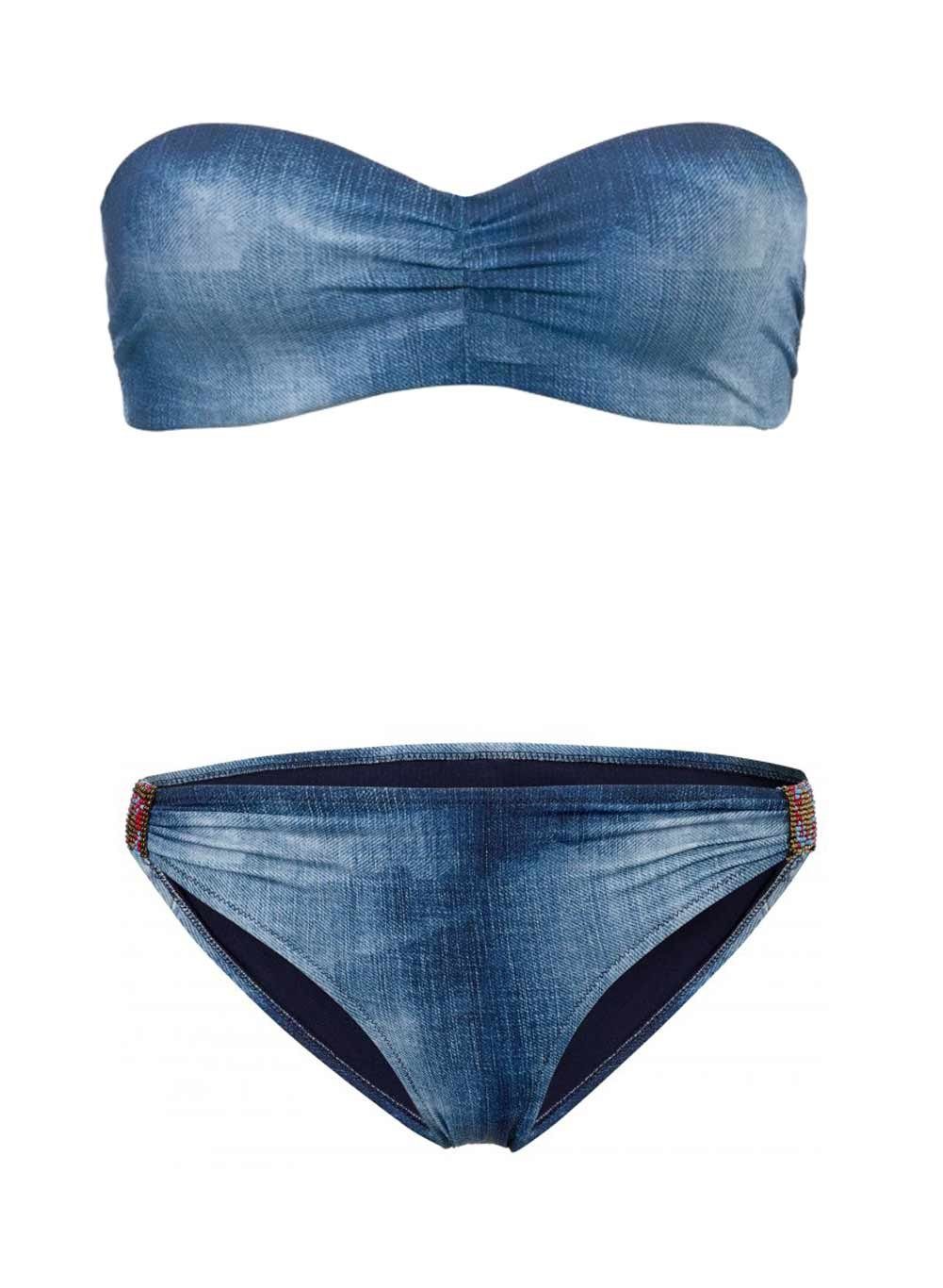 Desigual Bügel-Bikini Desigual Damen Marken-Bikini, jeansblau