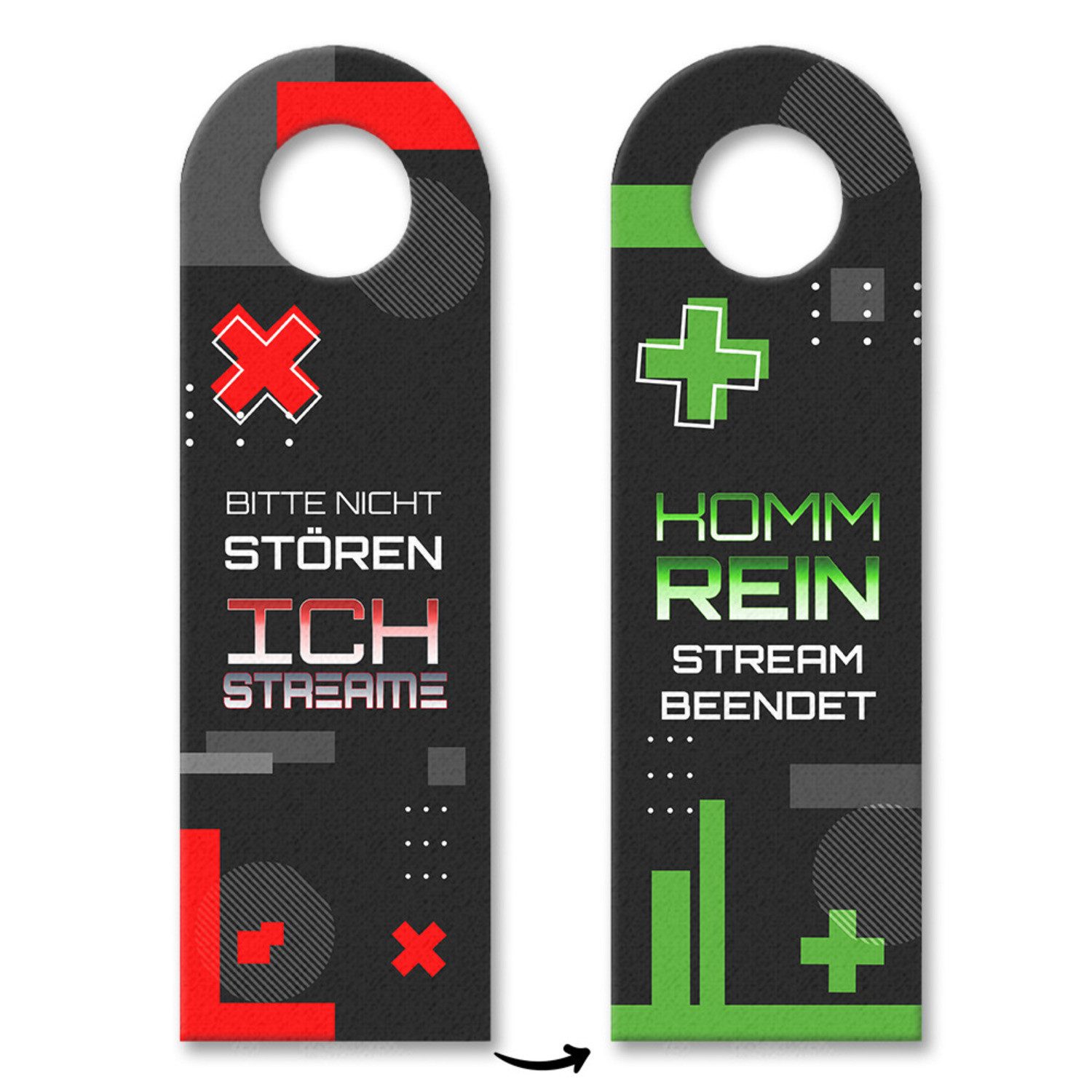 Dekohänger Bitte nicht stören ich streame oder Komm rein Türhänger 10er Set für