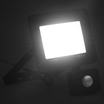vidaXL Flutlichtstrahler LED-Fluter mit Sensor 30 W Kaltweiß