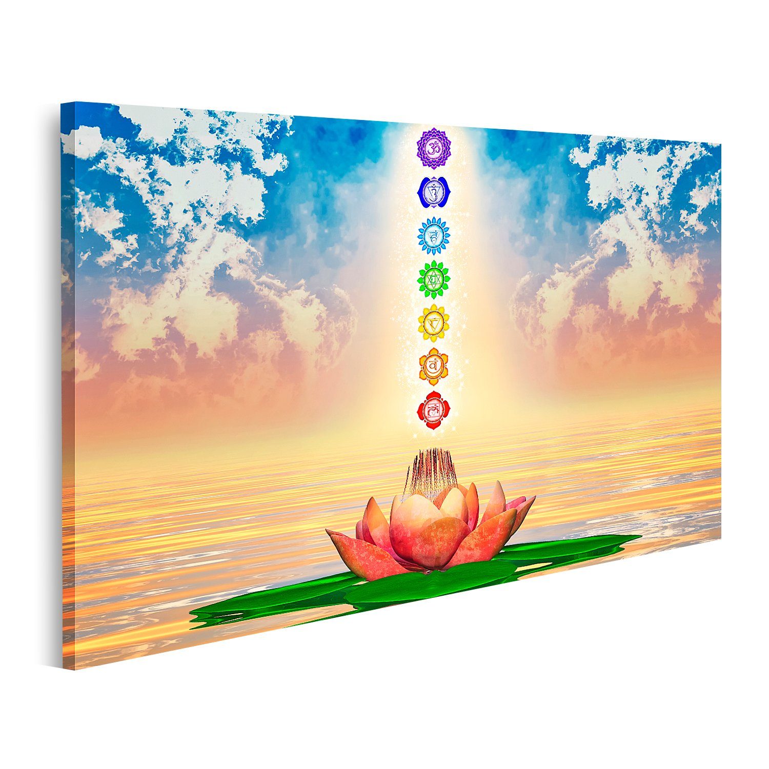 islandburner Leinwandbild Bild auf Leinwand Zen Spa Konzept Buddha Wandbild Leinwandbild Wand Bi