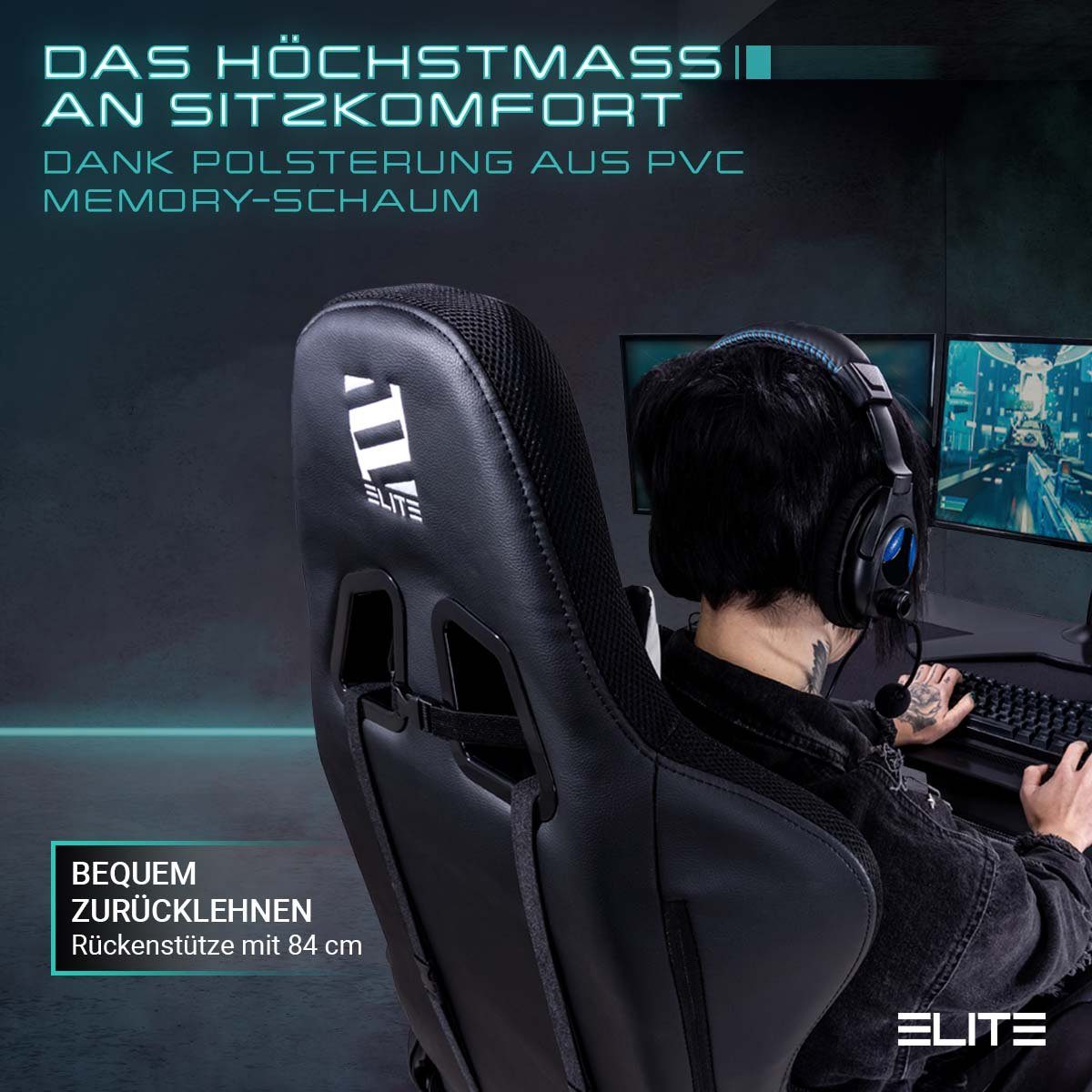 Memory-Schaum, Stuhl verstellbare Chair, Computer kg, Verarbeitung, Ergonomischer Belastbarkeit Sitzhöhe, St), Racing Home 1 Racingstuhl, Rücken- Sicherheits-Doppelrollen, Drehsessel, Chair, & Stuhl / 170 ELITE Office Gaming Destiny Grad Racing-Design, bis Gaming Nackenkissen 150 Fußkreuz, hochwertige 5-Stern (Drehstuhl Chefsessel, Pflegeleicht, mechanische Schwarz 90° 360 klappbare Gaming bis Sicherheitsgasdruckfeder, mit verriegelbare Grün - - Härtegradeinstellung, Wippmechanik, horizontal mit drehbar, Hohe 2D-Armstützen, PVC inkl. Gaming-Stuhl - Rückenlehne, Bürostuhl kg Zockerstuhl Computerstuhl,