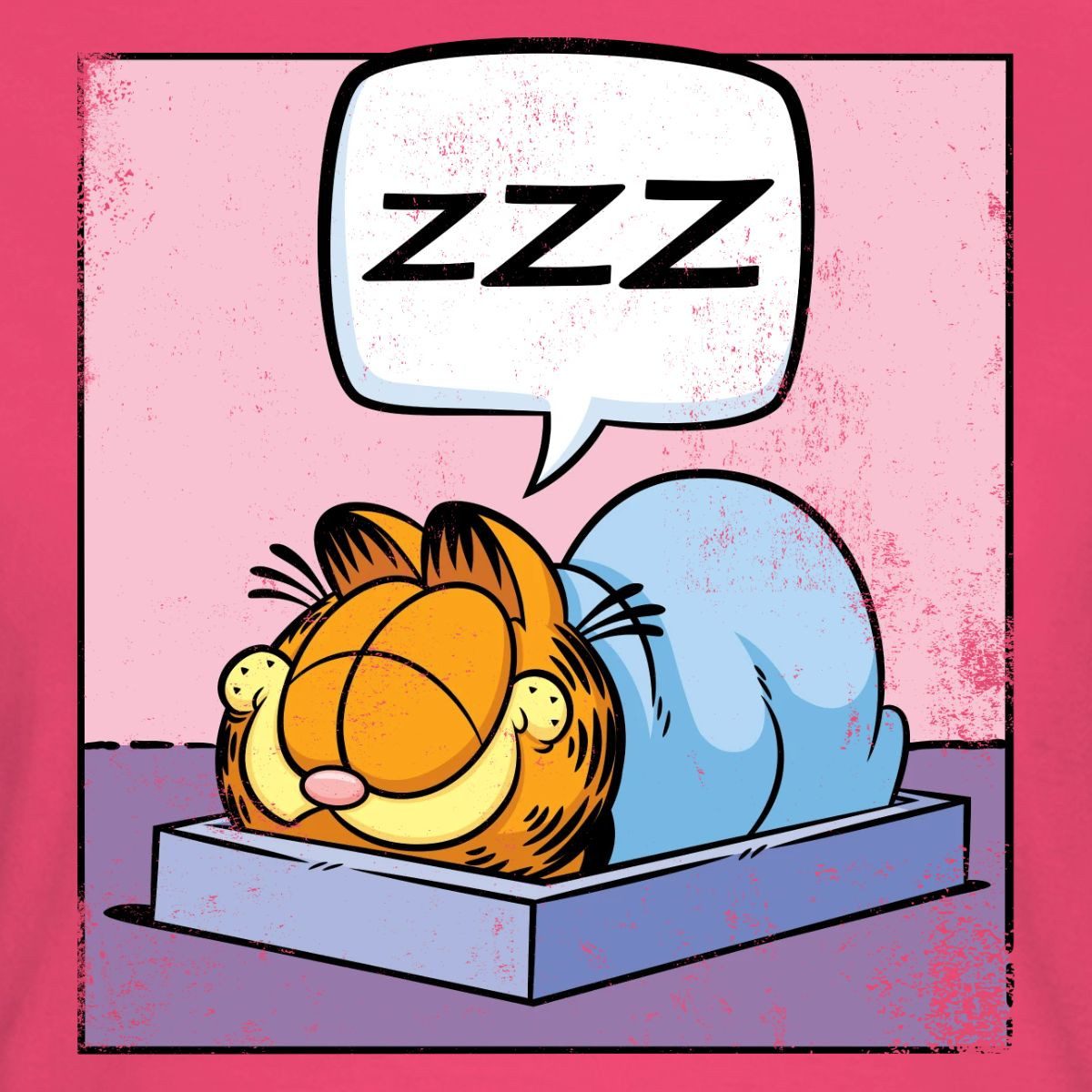 Spreadshirt T-Shirt Garfield Schlafender Kater Zzz Power Nap Used Look Frauen T-Shirt (1-tlg) Slim Fit, fällt klein aus