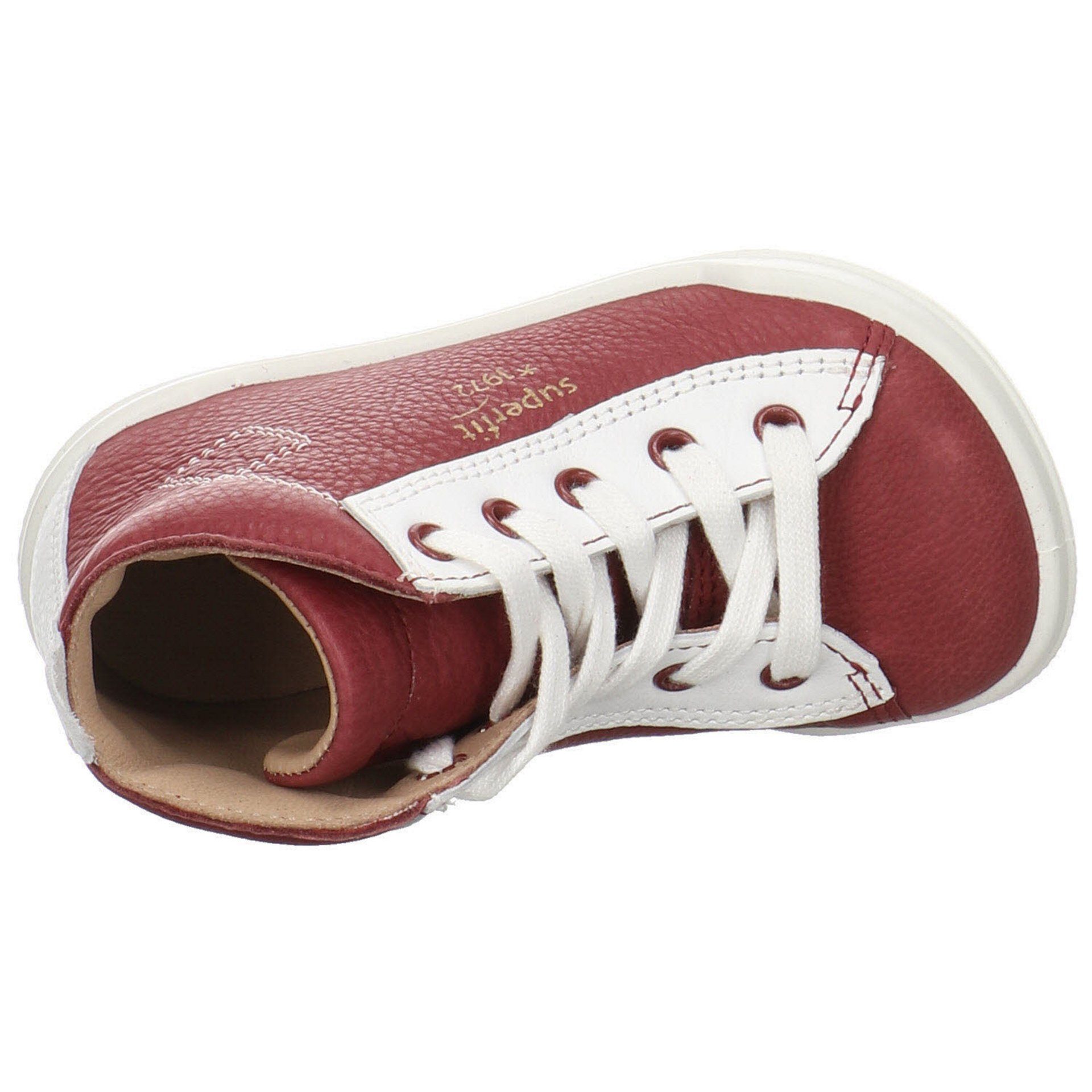 ROT/WEISS Glattleder Krabbelschuhe Baby Lauflernschuhe Schnürschuh Superfit