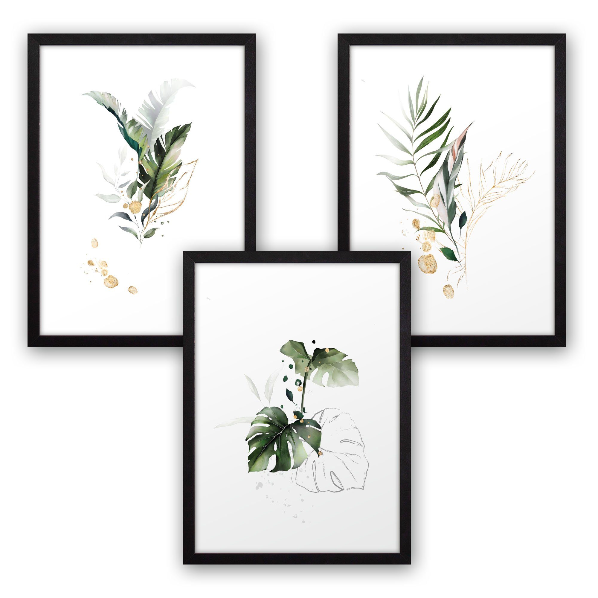 Kreative Feder Poster, Pflanzen (Set, 3 günstig online kaufen