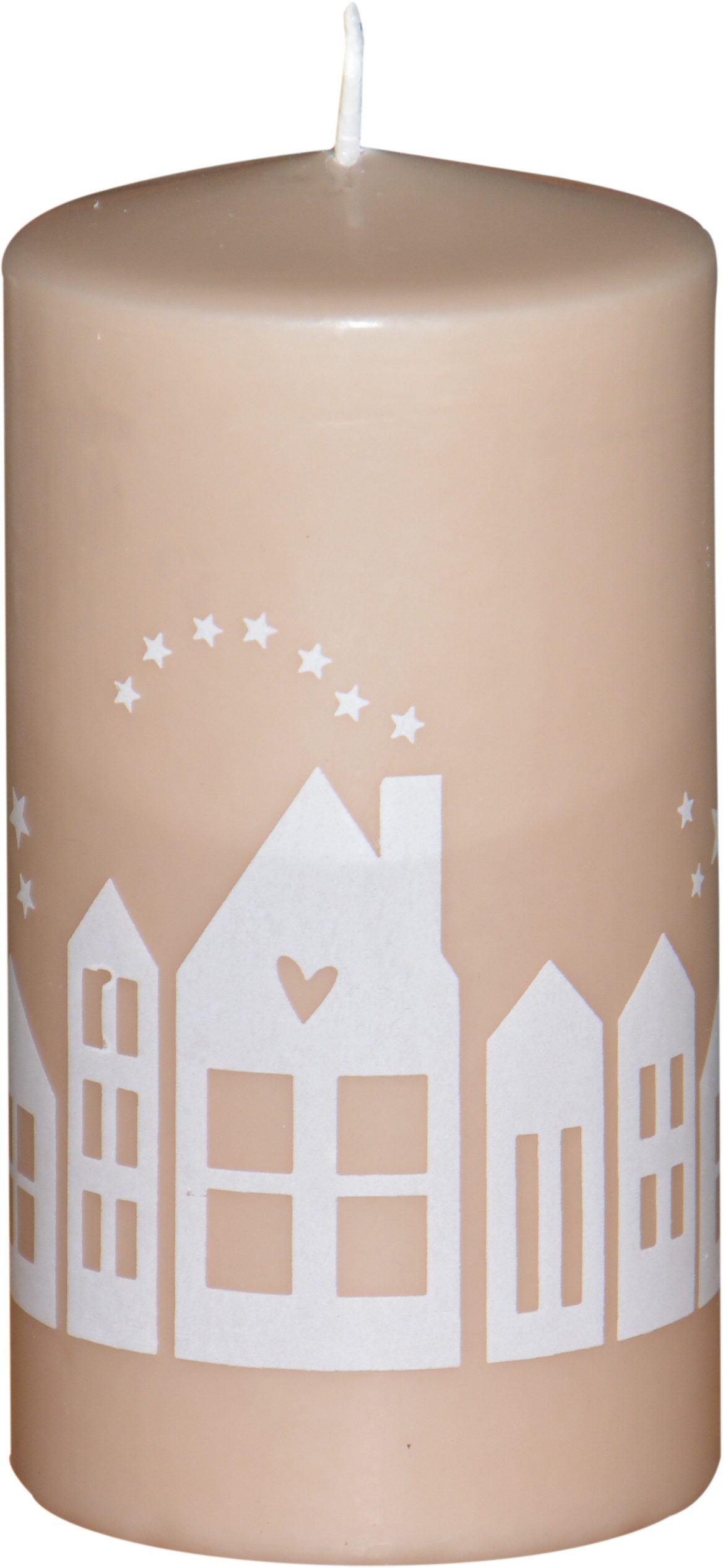 Jacob Flügel GmbH Kerzenmanufaktur Adventskerze Weihnachtskerze "Weihnachtsdorf" 130 x Ø 70 mm, 1 Stück
