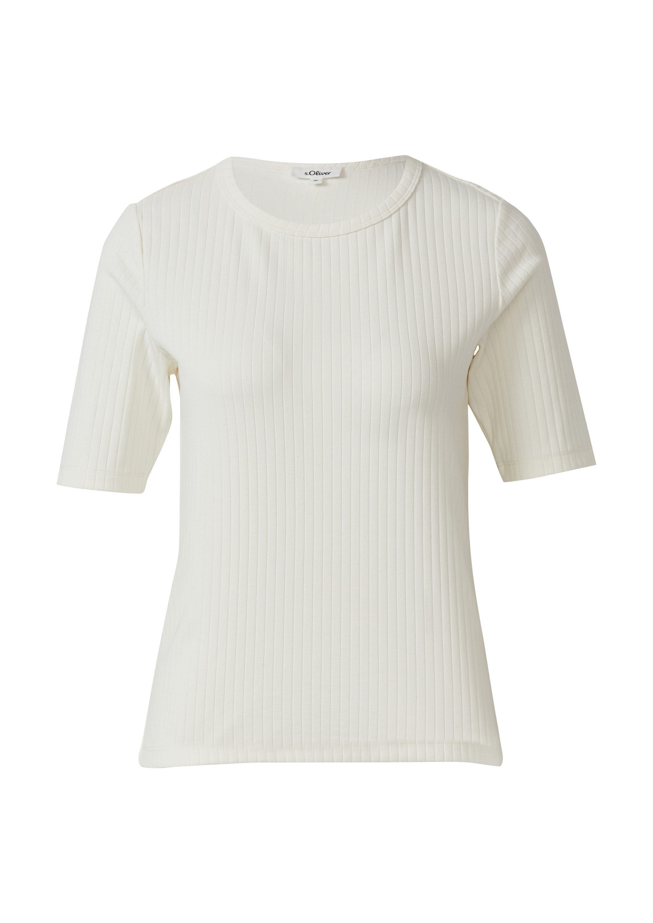 s.Oliver Kurzarmshirt T-Shirt Geripptes Jerseyshirt aus Baumwollstretch günstig online kaufen