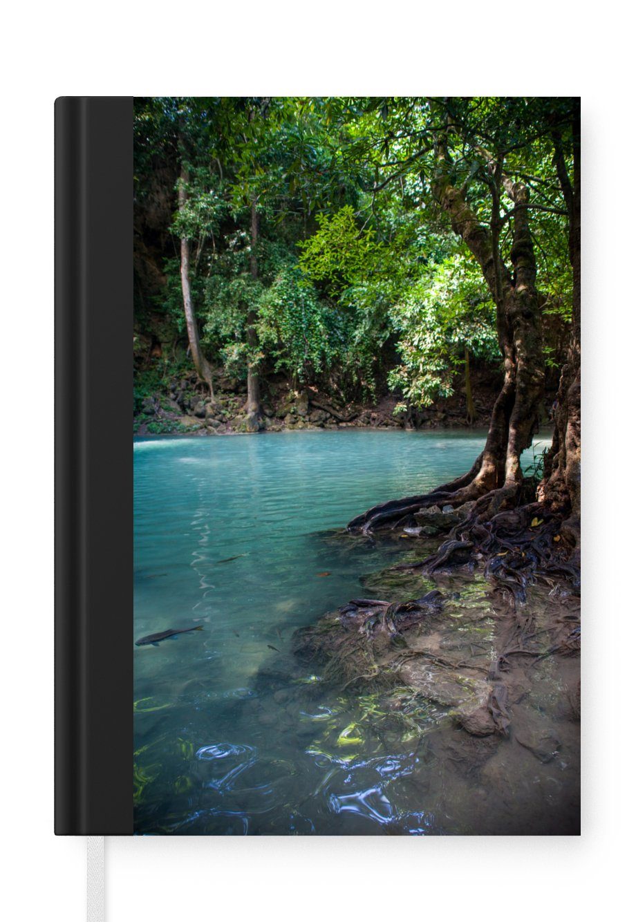 MuchoWow Notizbuch Ein Journal, Merkzettel, Thailand, Seiten, Notizheft, im in A5, 98 Haushaltsbuch Tagebuch, See Erawan-Nationalpark