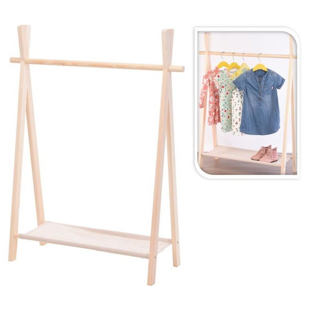 Storage solutions Kleiderständer “Kleiderständer für Kinder mit 1 Ablage Kiefernholz”, (1 St)